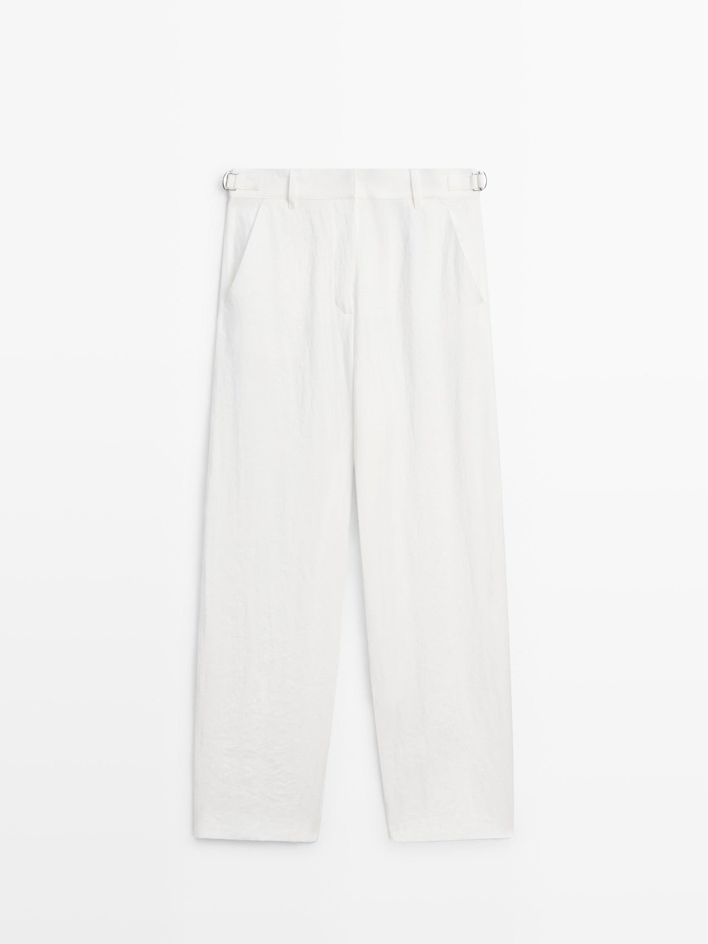 ENSEMBLE VESTE SANS MANCHES CROISÉE À NOUER  100 % LIN | PANTALON FLUIDE À BOUCLES