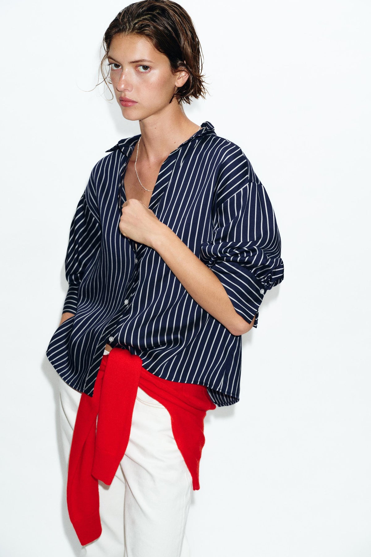 CHEMISE À RAYURES MANCHES BOUFFANTES