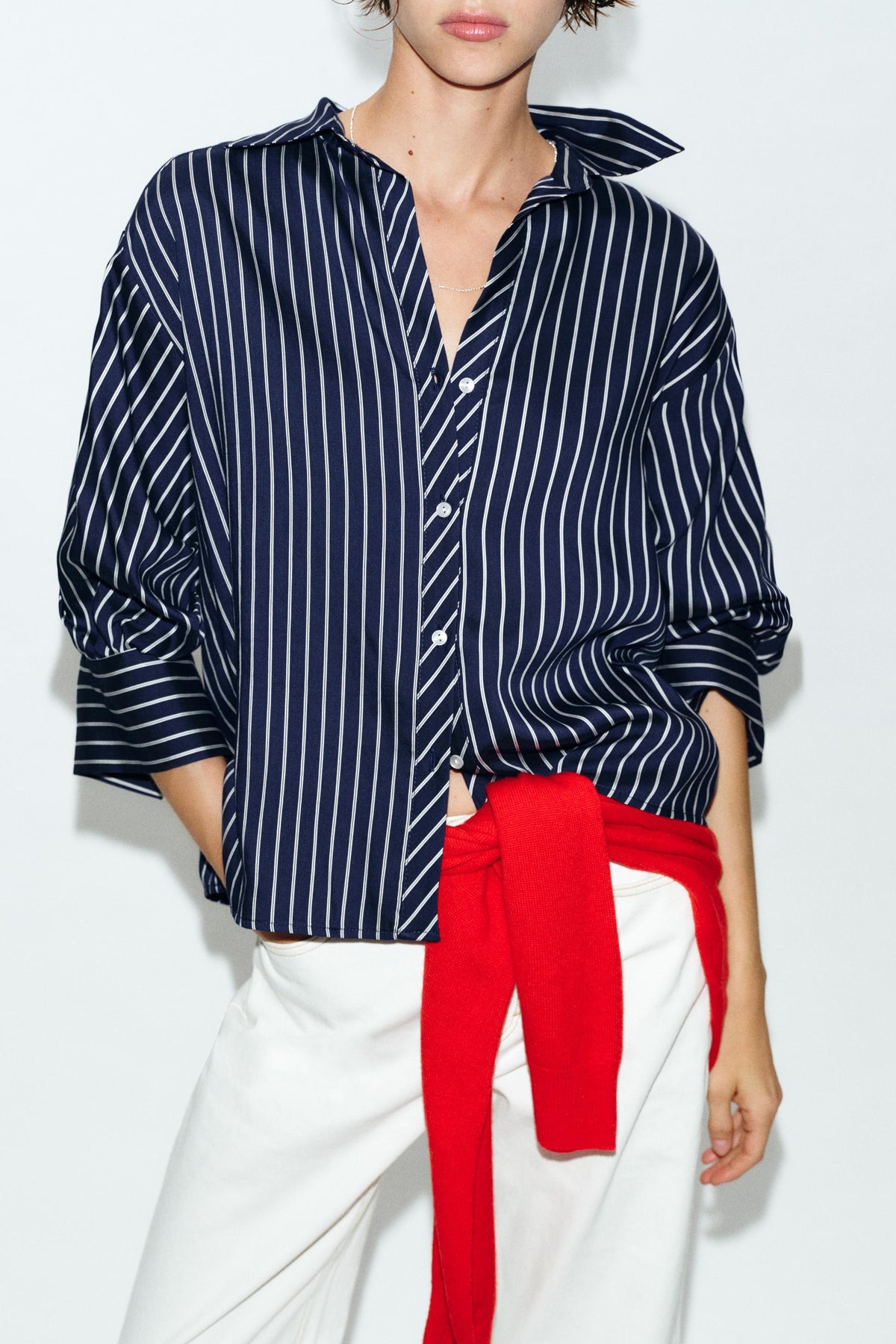 CHEMISE À RAYURES MANCHES BOUFFANTES