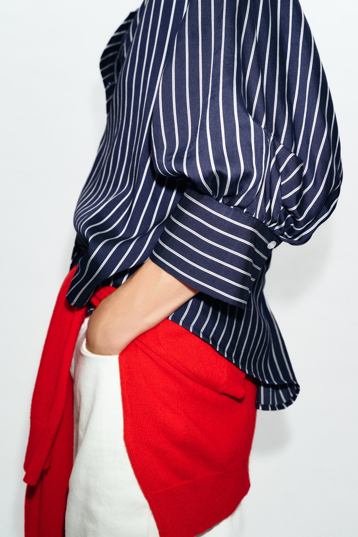 CHEMISE À RAYURES MANCHES BOUFFANTES