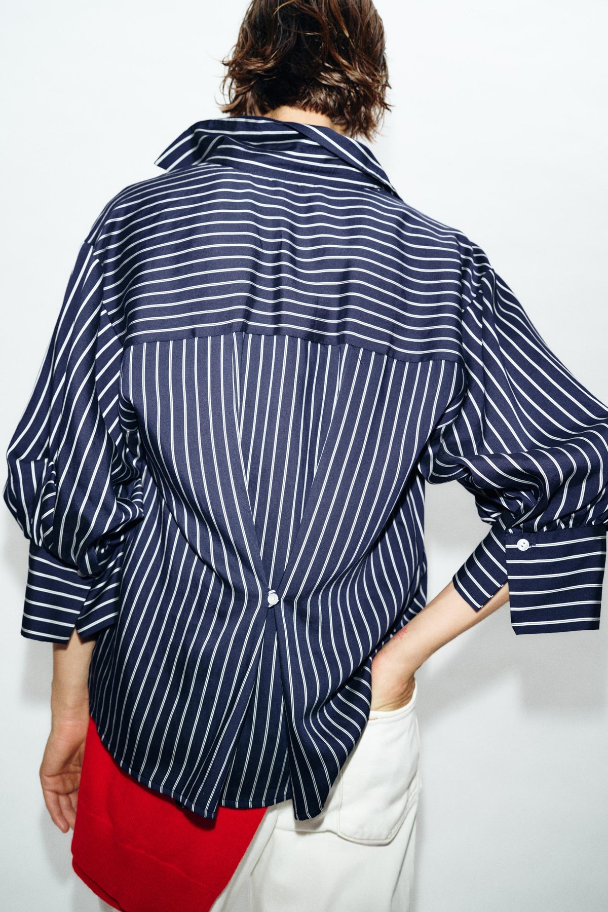 CHEMISE À RAYURES MANCHES BOUFFANTES