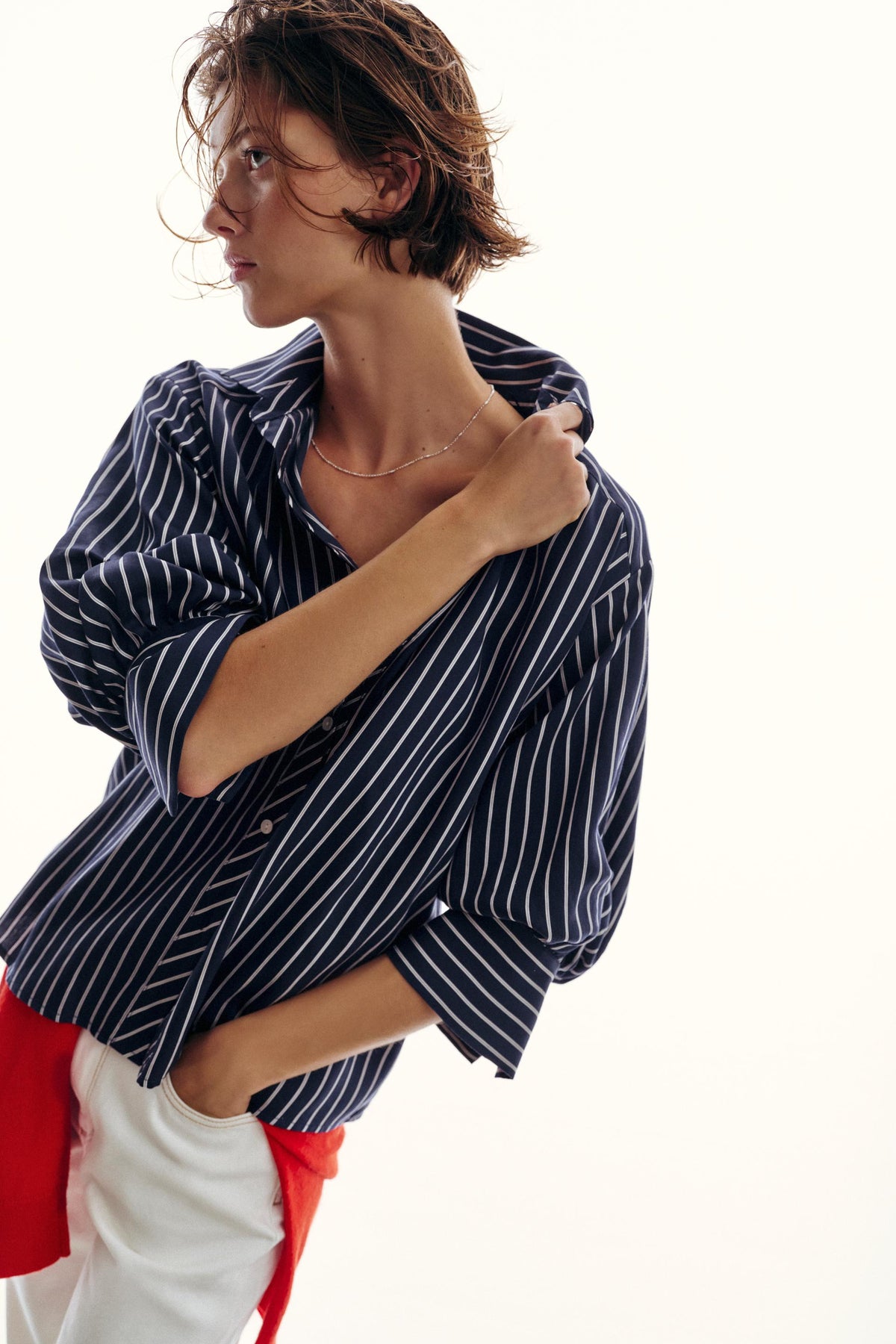 CHEMISE À RAYURES MANCHES BOUFFANTES