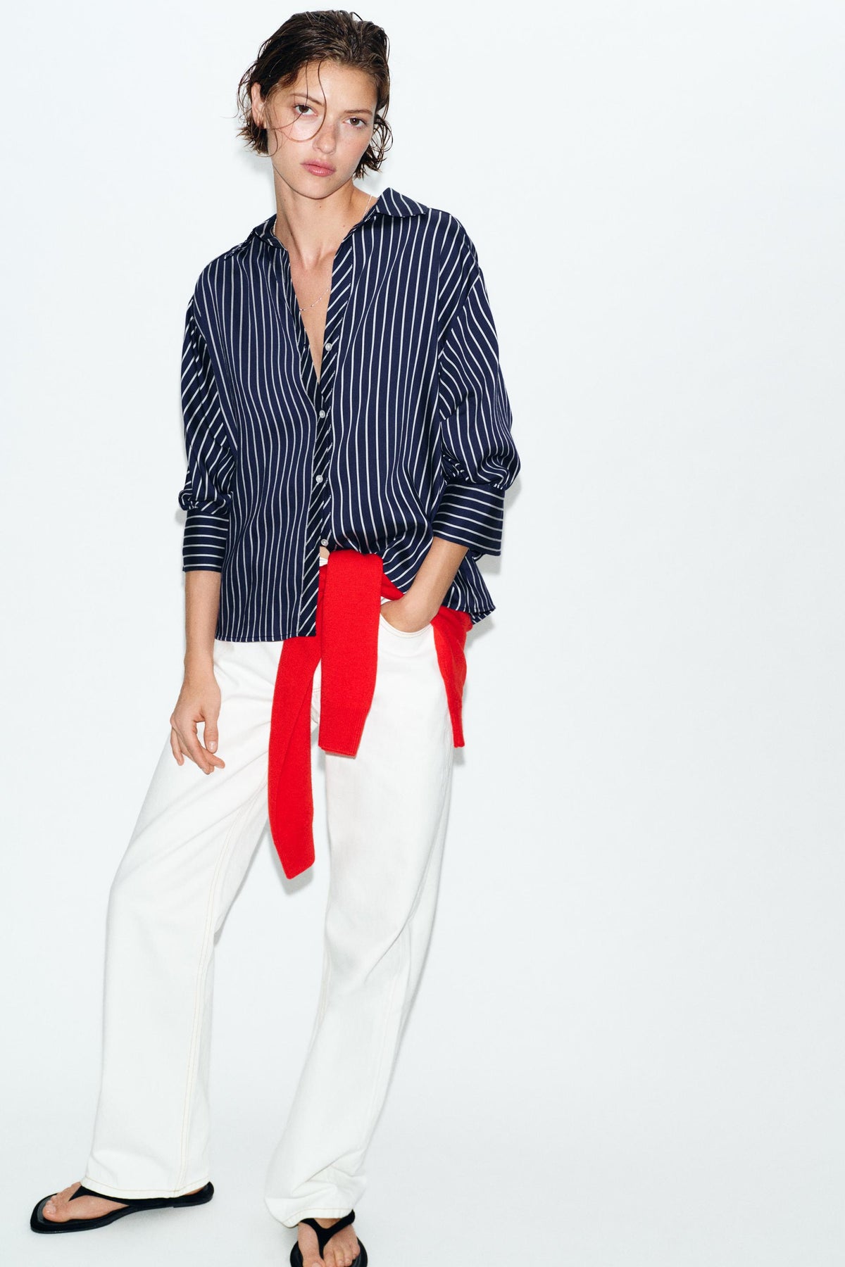CHEMISE À RAYURES MANCHES BOUFFANTES