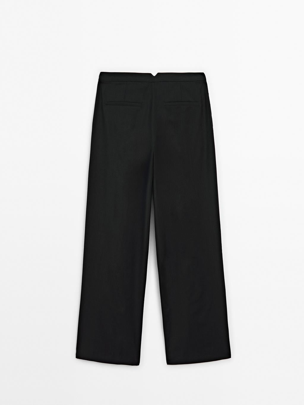 MASSIMO DUTTI PANTALON À PINCES EN LAINE FROIDE