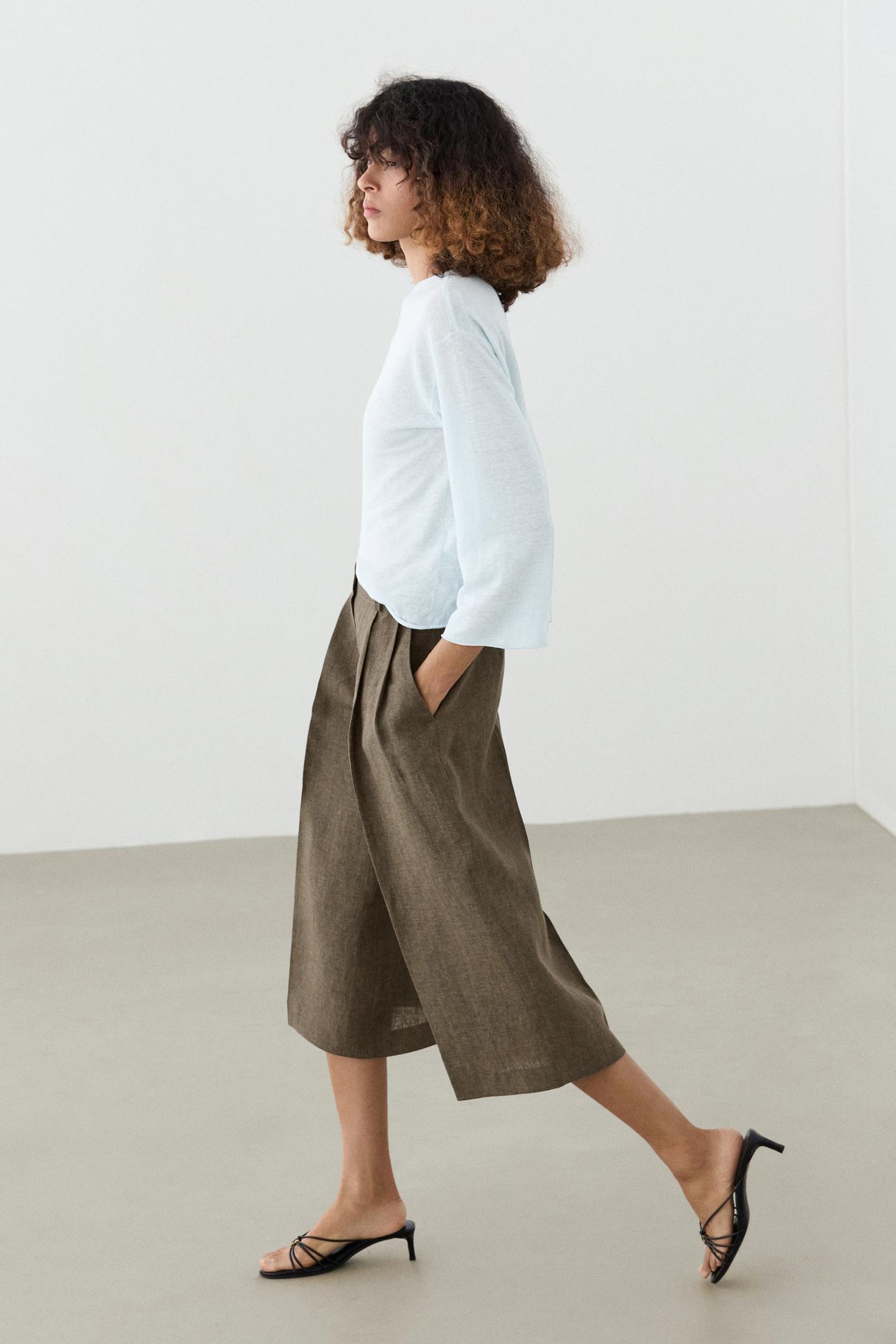 ENSEMBLE GILET | BERMUDA FLUIDE EN LIN MÉLANGÉ