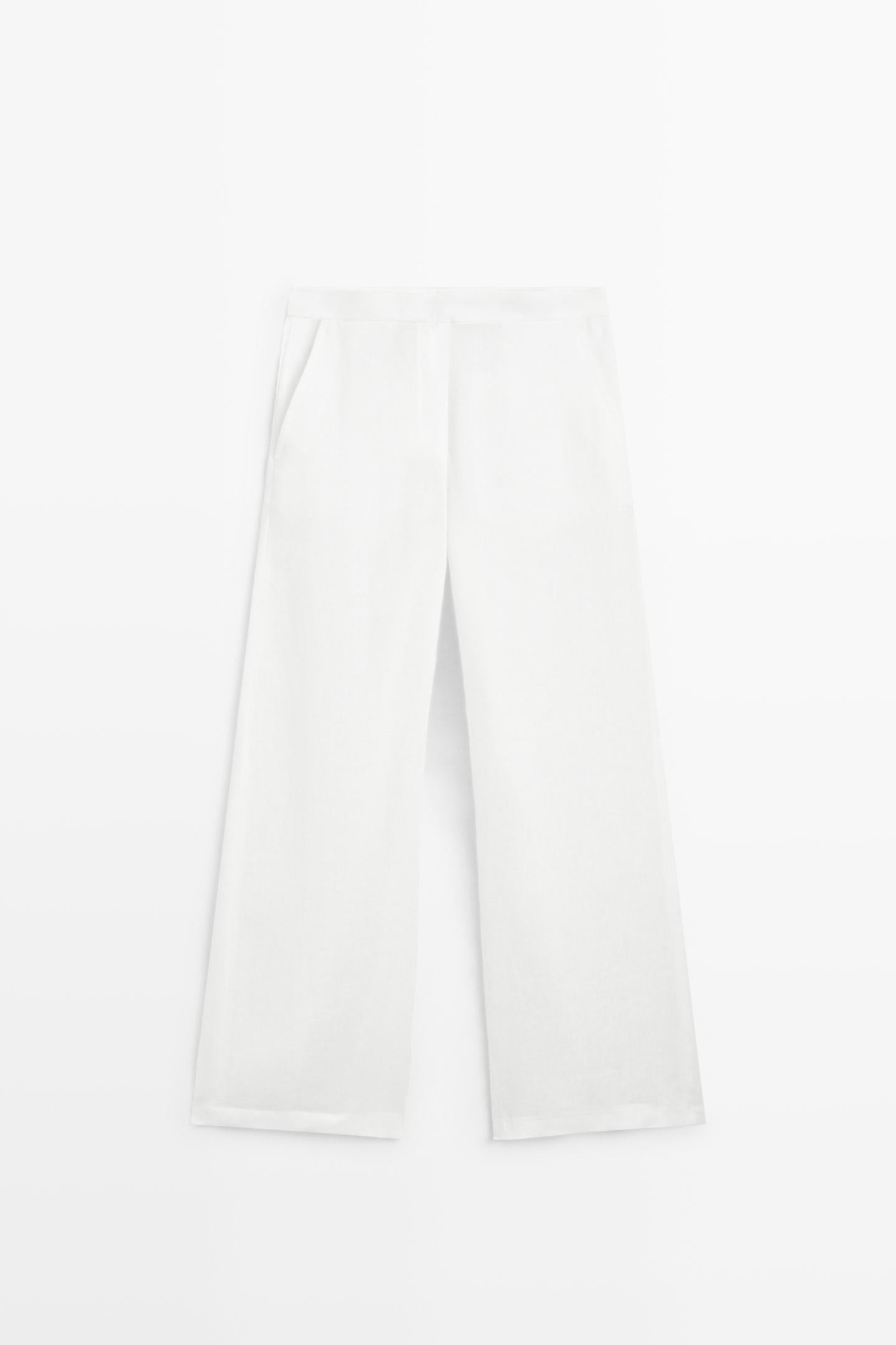 ENSEMBLE VESTE SANS MANCHES CROISÉE À NOUER | PANTALON FLUIDE 100% LIN