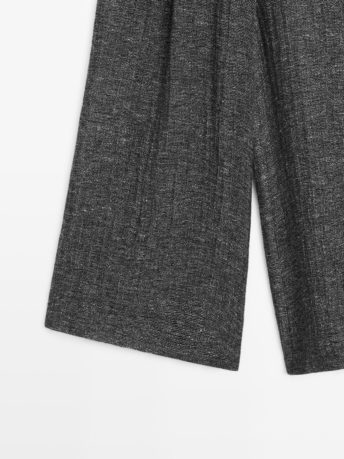 PANTALON À PINCES EN LIN MÉLANGÉ