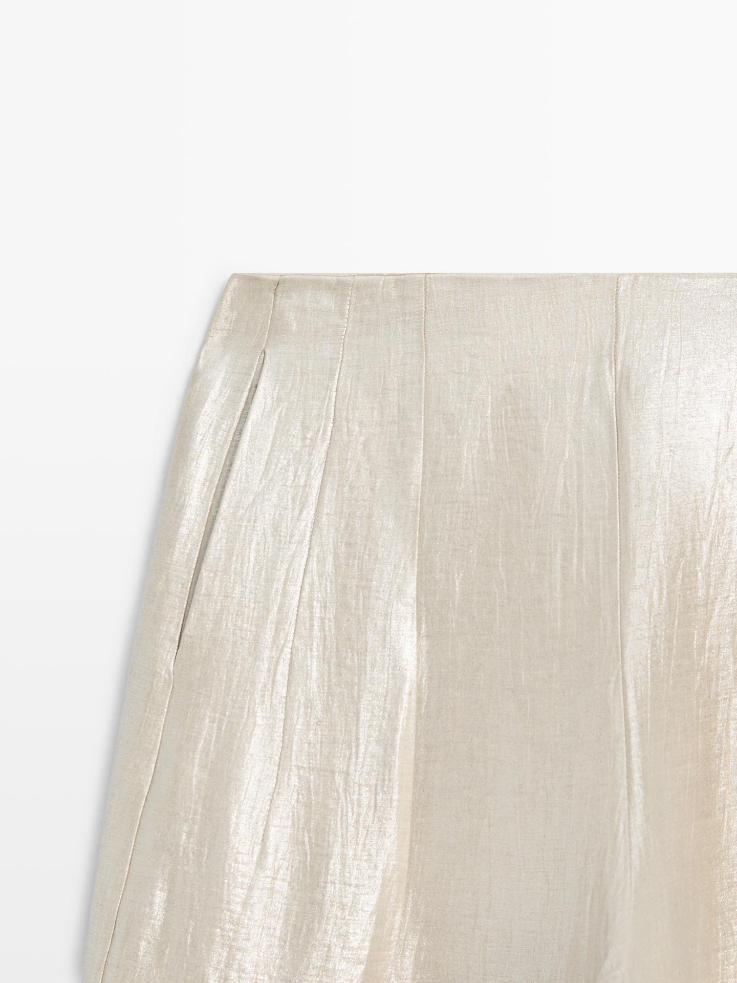 PANTALON FLUIDE EN LIN MÉTALLISÉ