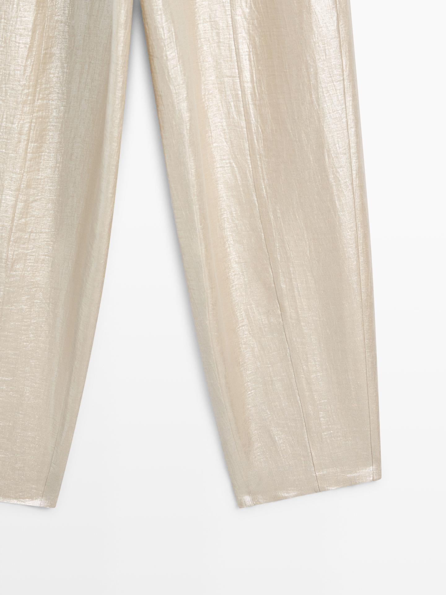 PANTALON FLUIDE EN LIN MÉTALLISÉ
