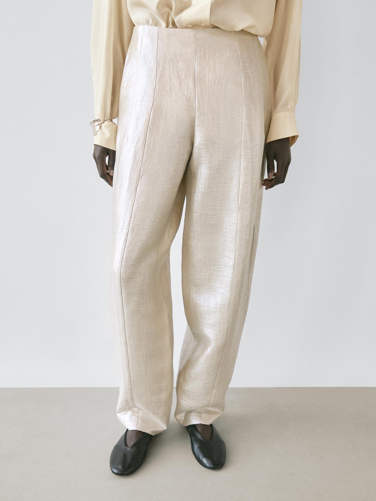 PANTALON FLUIDE EN LIN MÉTALLISÉ