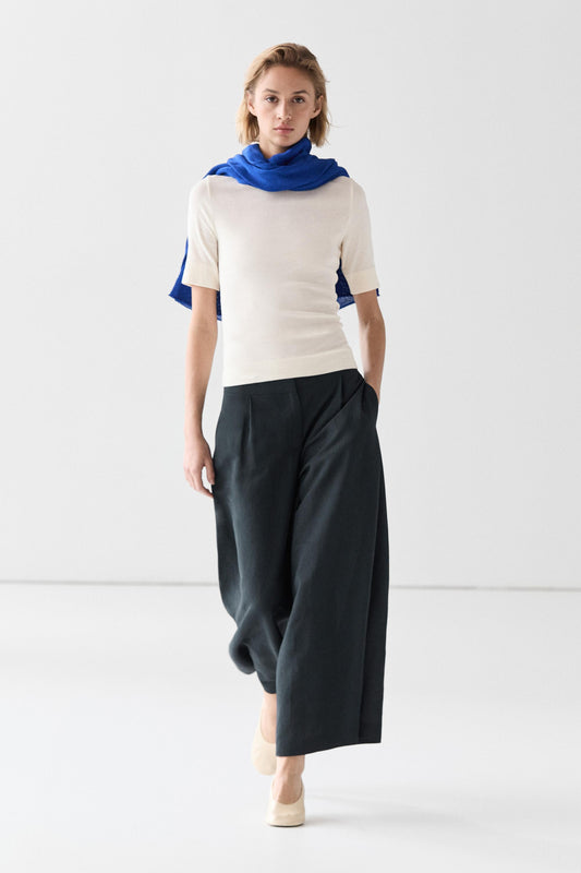 PANTALON LARGE FLUIDE PLISSÉ