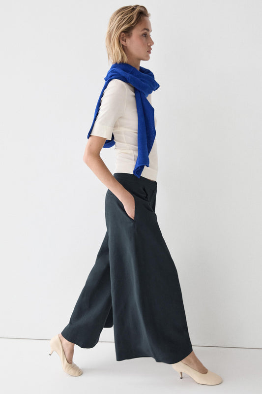 PANTALON LARGE FLUIDE PLISSÉ