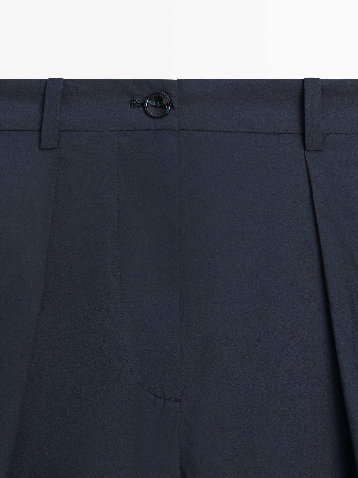 PANTALON LARGE EN COTON MÉLANGÉ