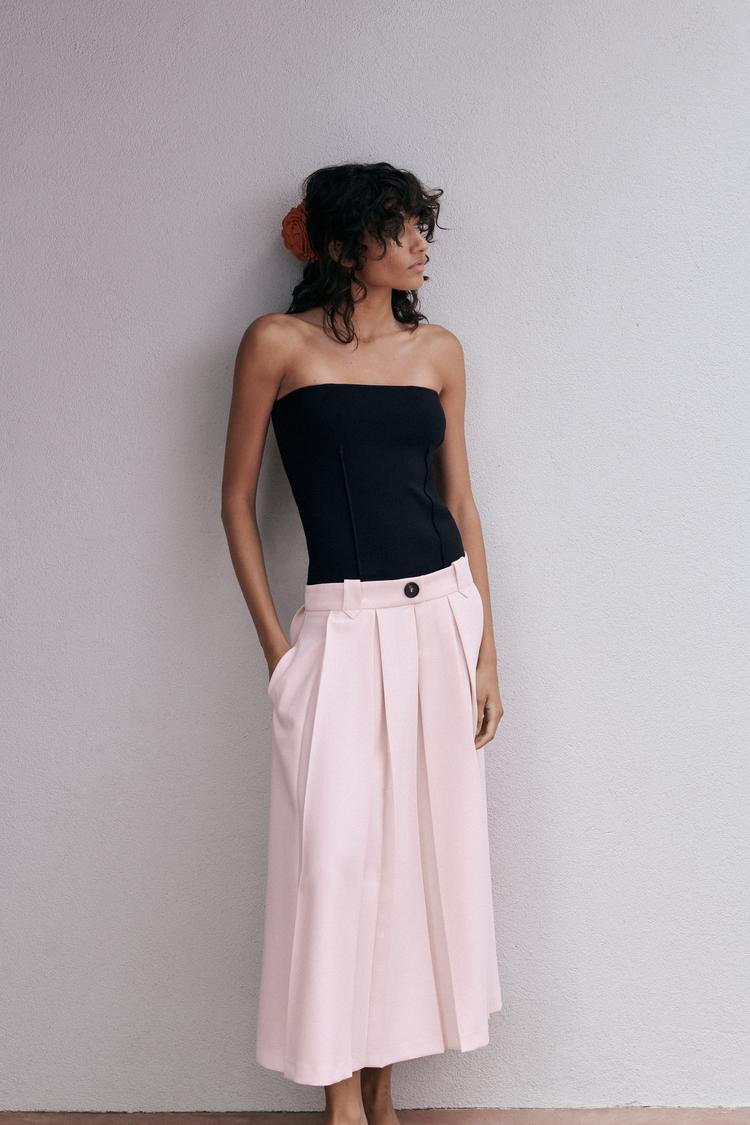 MIDI BOX PLEAT SKIRT