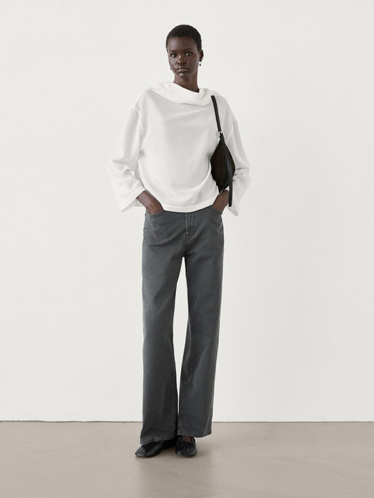 CHEMISE À COL EN LAINE