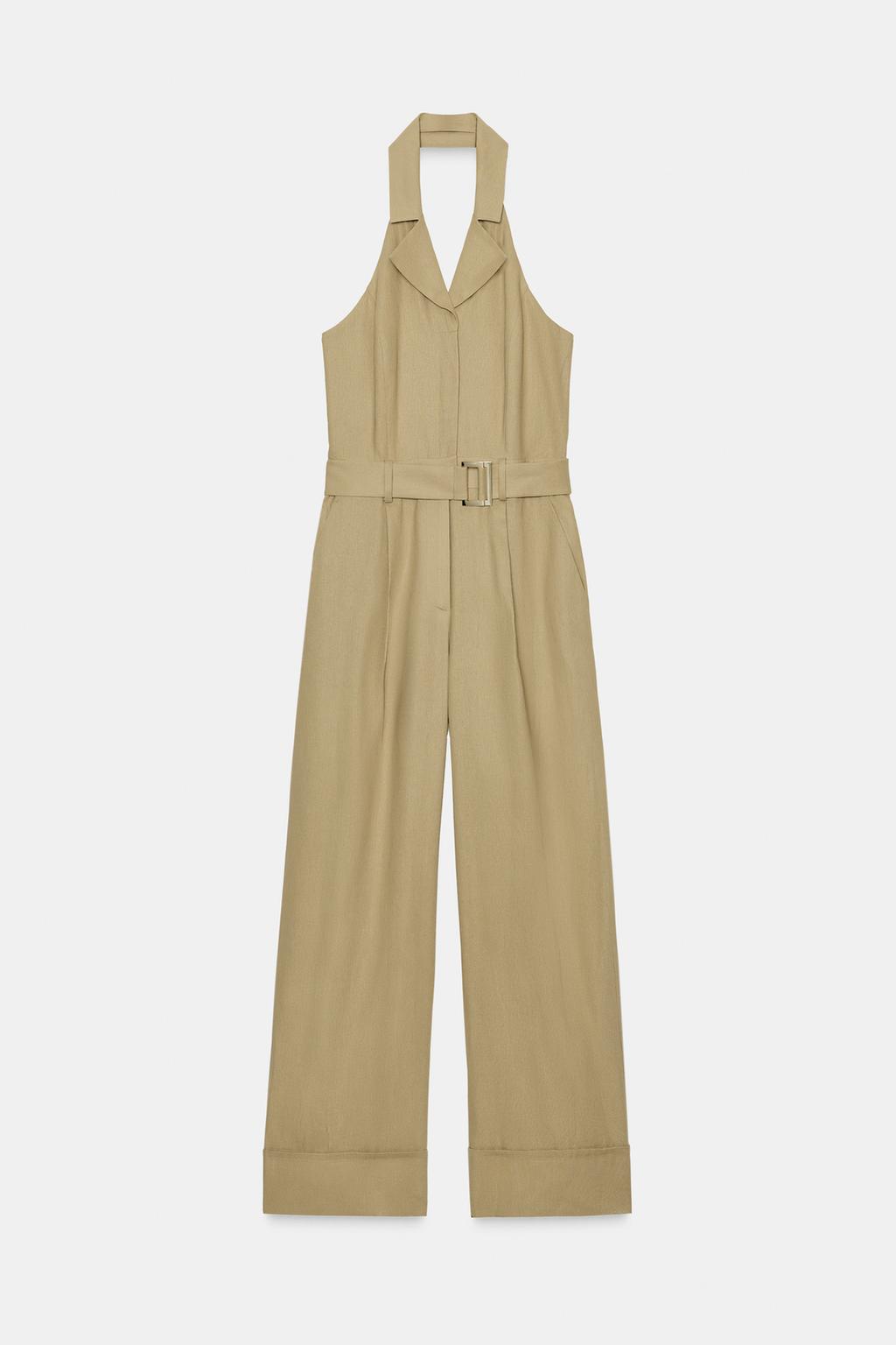 LONG LINEN BLEND JUMPSUIT