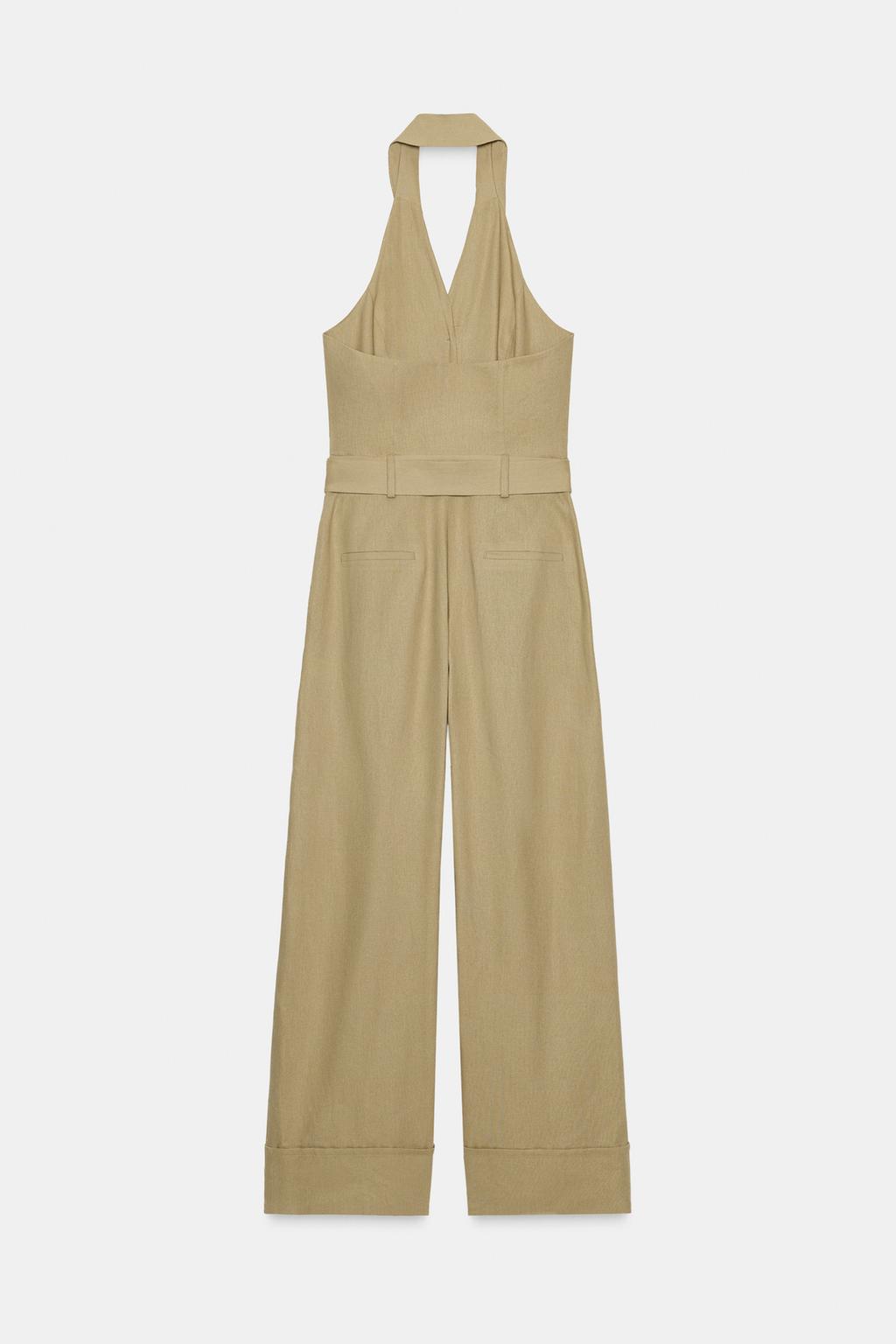 LONG LINEN BLEND JUMPSUIT