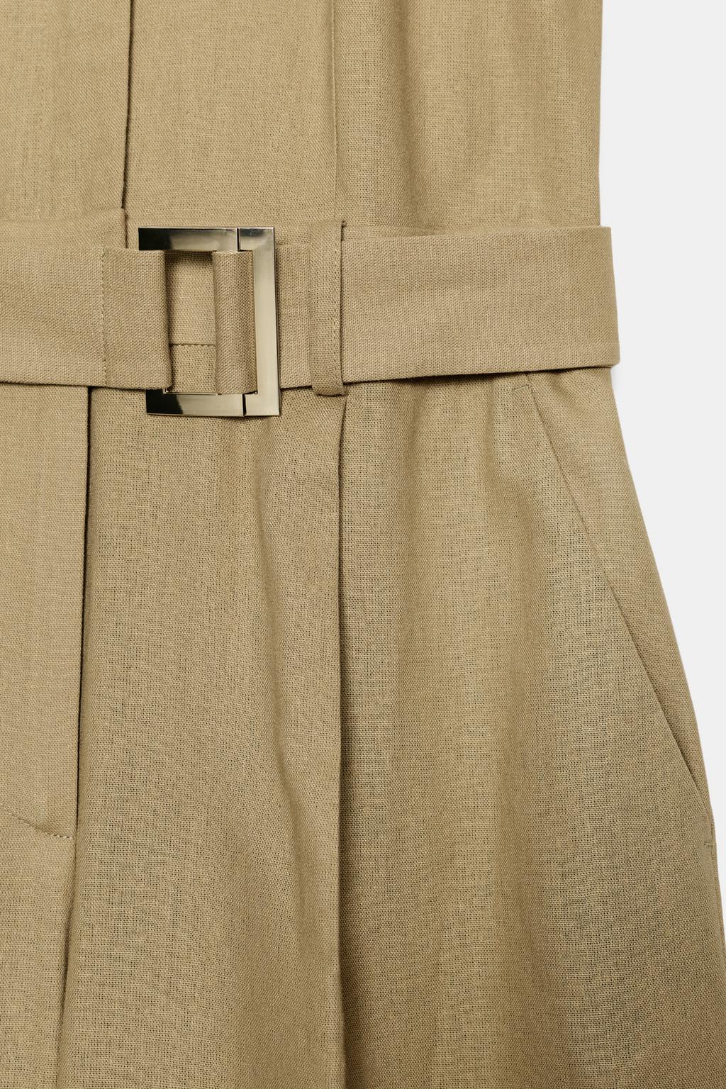 LONG LINEN BLEND JUMPSUIT