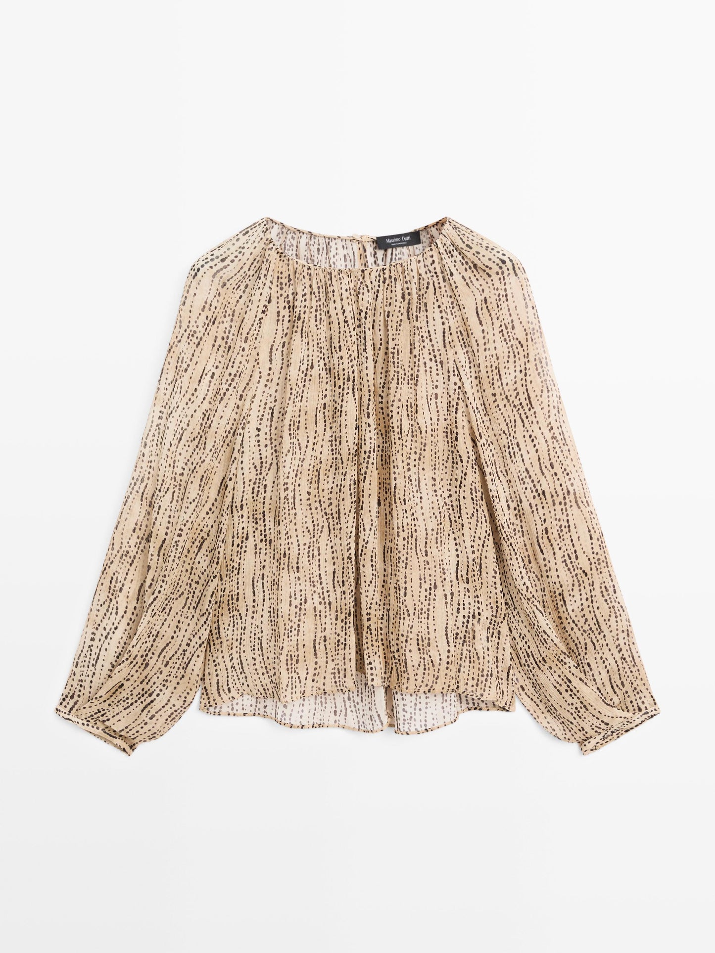 BLOUSE DRAPÉE SEMI-TRANSPARENTE