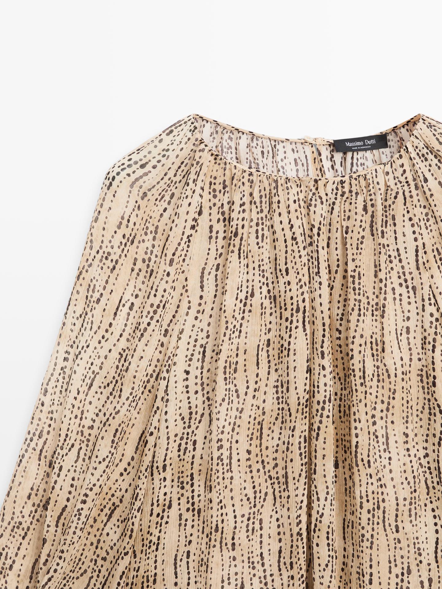 BLOUSE DRAPÉE SEMI-TRANSPARENTE