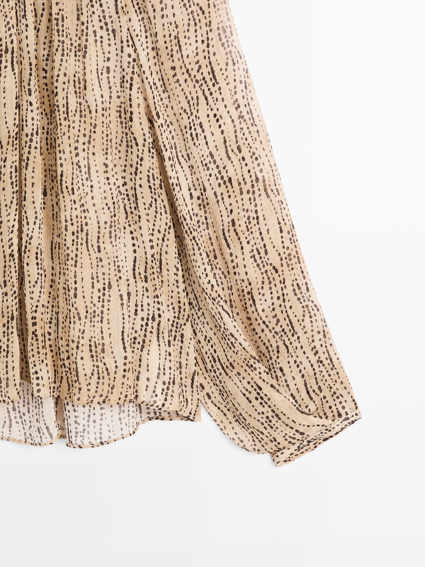 BLOUSE DRAPÉE SEMI-TRANSPARENTE