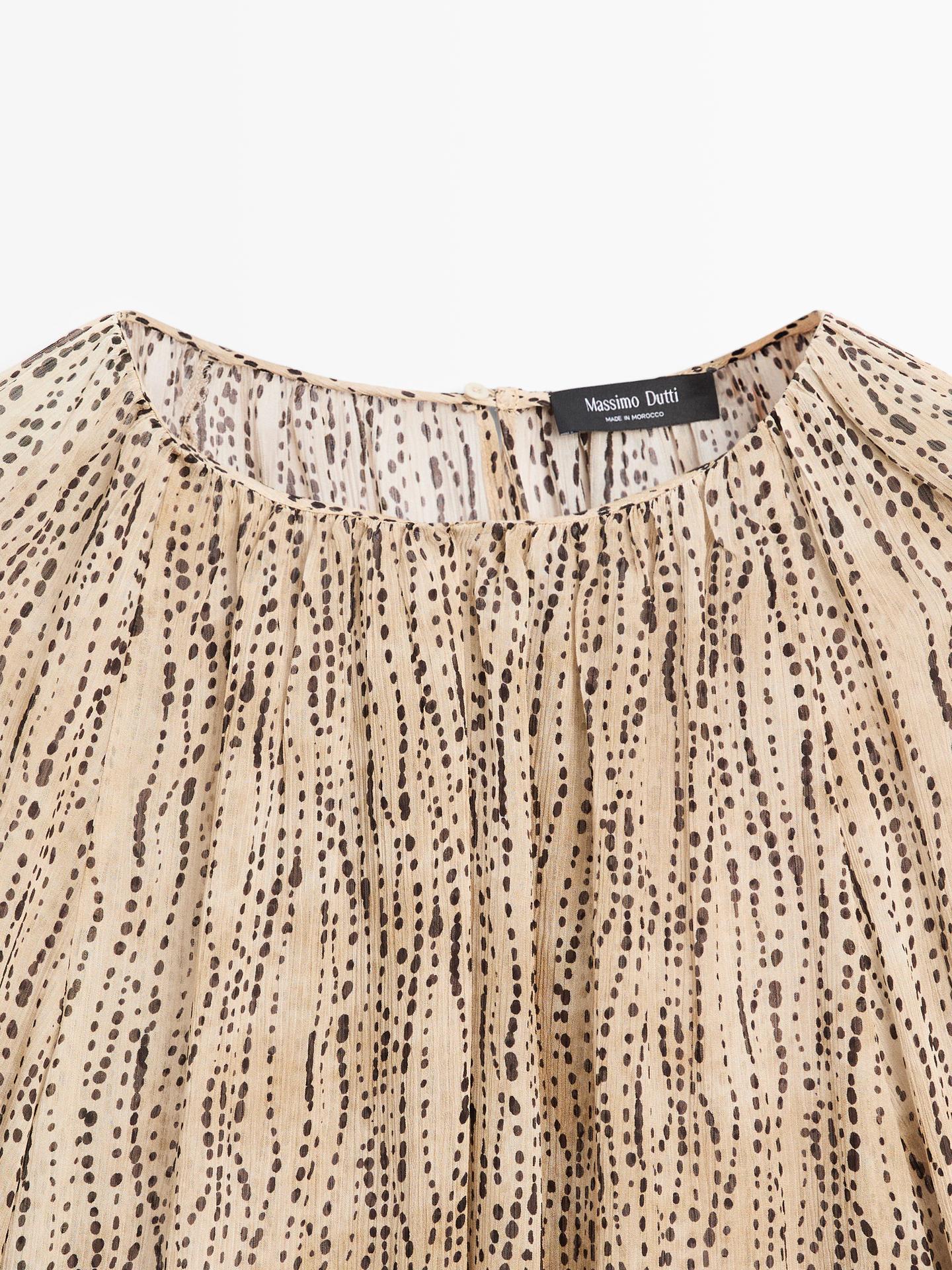 BLOUSE DRAPÉE SEMI-TRANSPARENTE