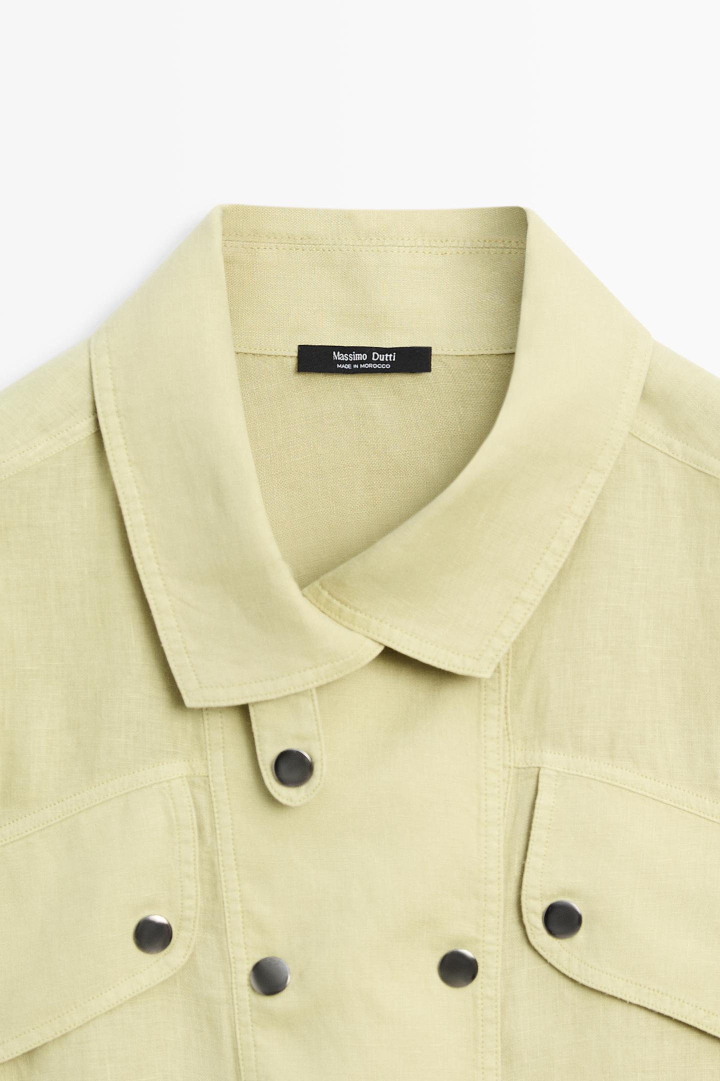 CHEMISE MANCHES COURTES LIN À BOUTONS-PRESSION