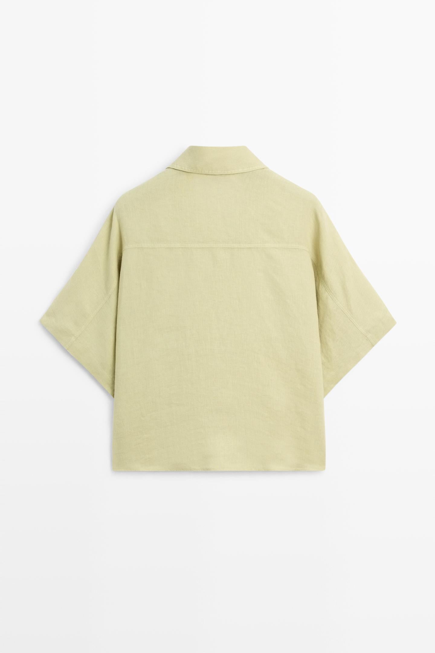 CHEMISE MANCHES COURTES LIN À BOUTONS-PRESSION