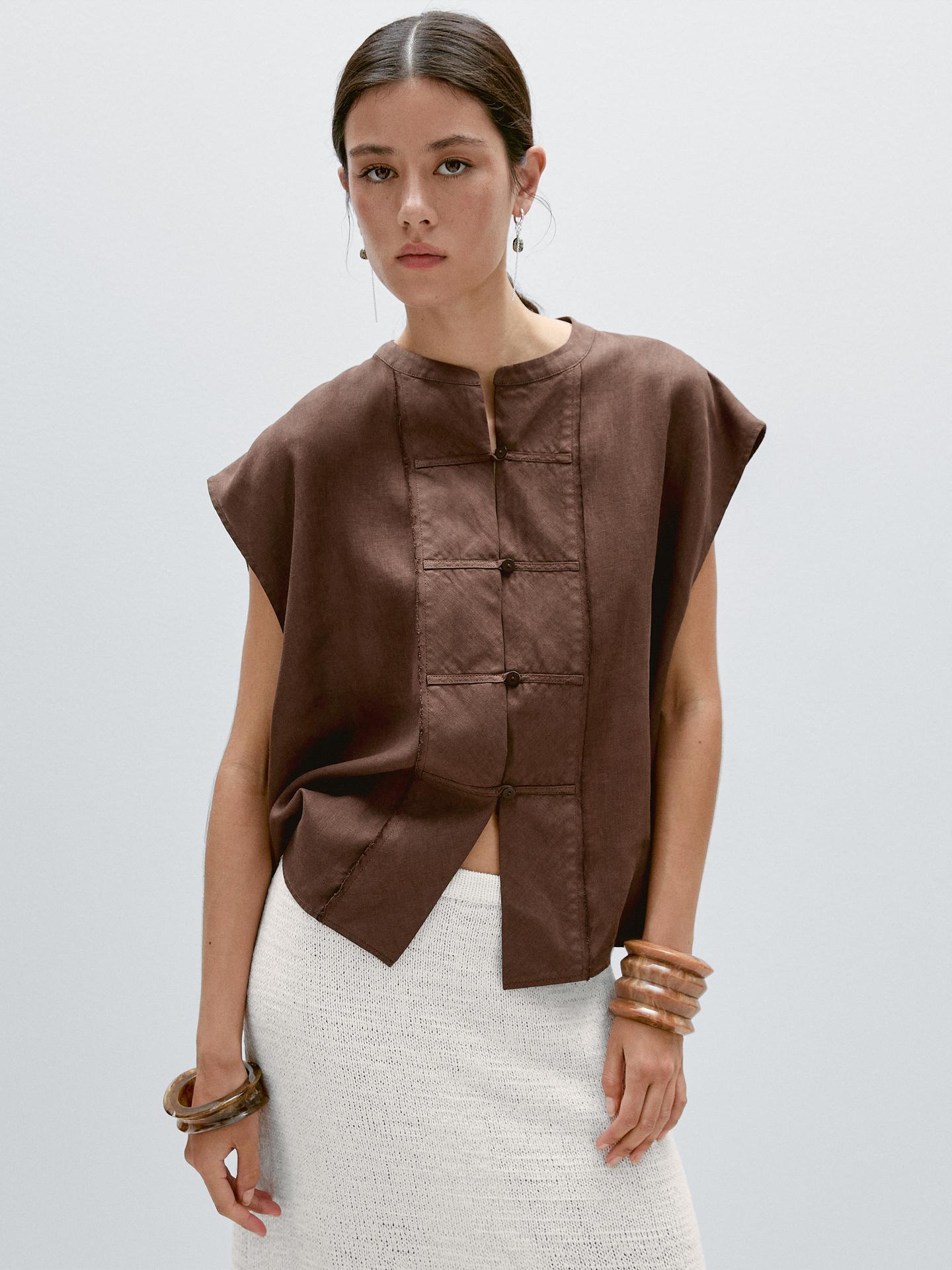 WAISTCOAT WITH BUTTONED CHEST DETAIL