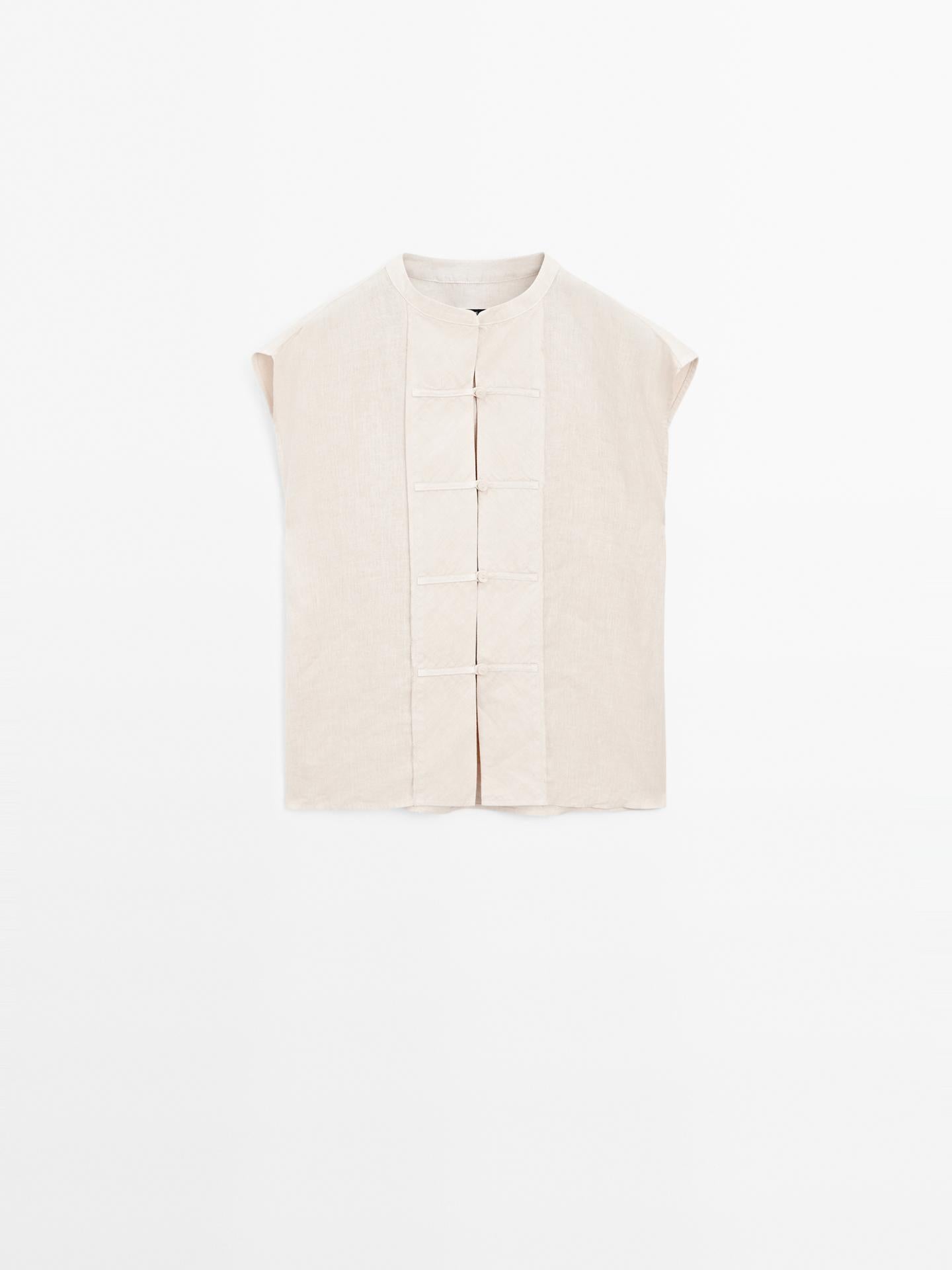 WAISTCOAT WITH BUTTONED CHEST DETAIL