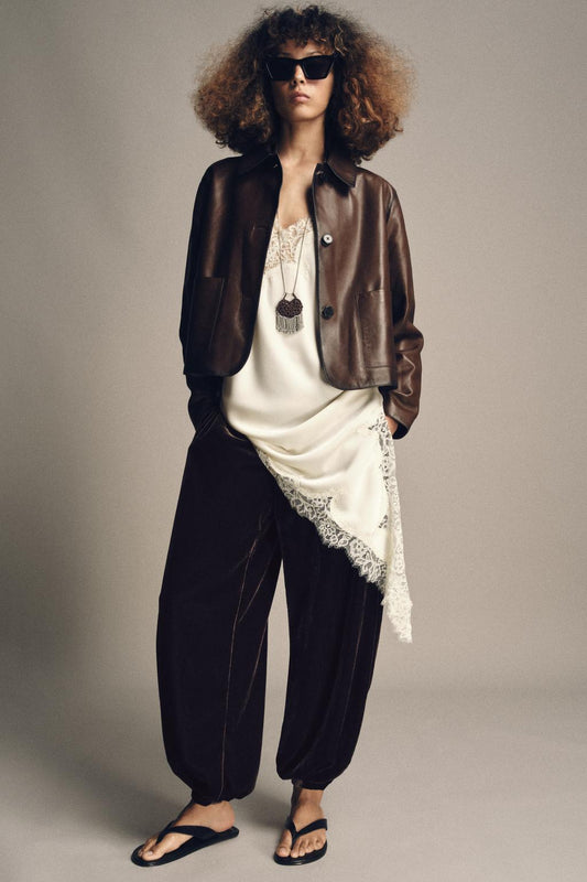 PANTALON BOUFFANT EN VELOURS ZW COLLECTION