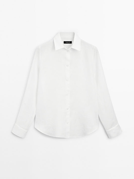 MASSIMO DUTTI CHEMISIER FLUIDE 100 % LIN