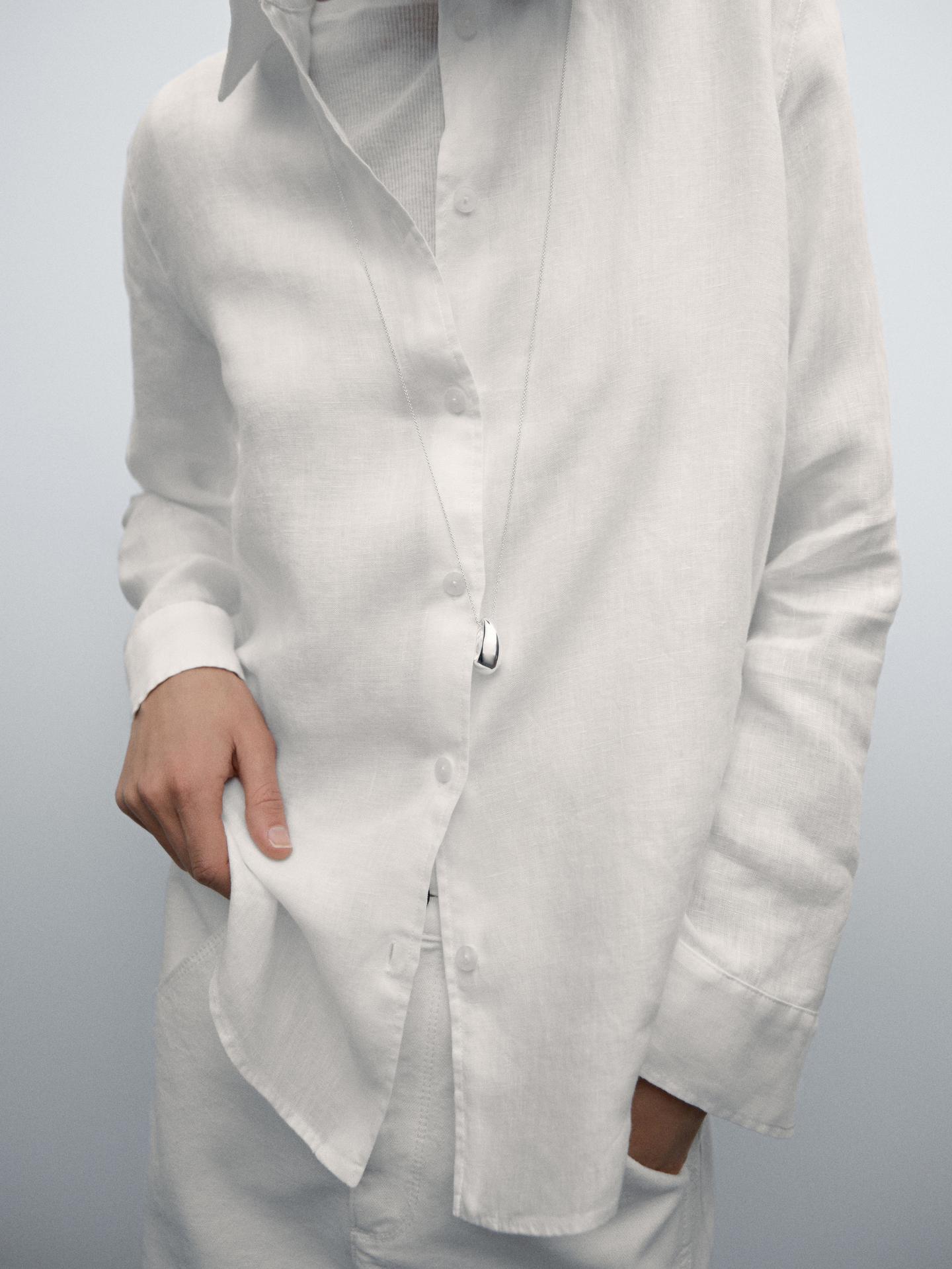MASSIMO DUTTI CHEMISIER FLUIDE 100 % LIN
