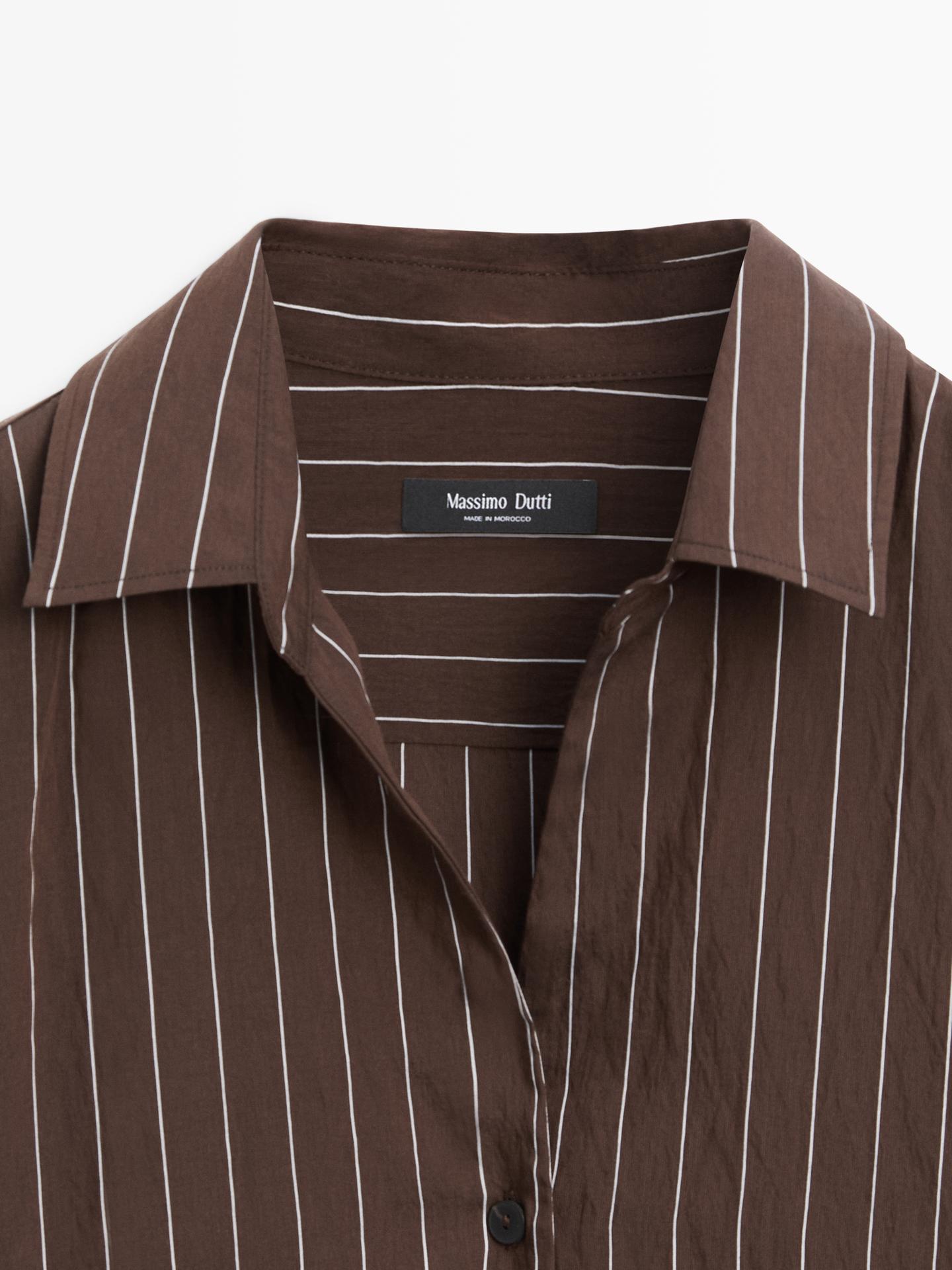 STRIPED SHIRT WITH HANDKERCHIEF DETAIL