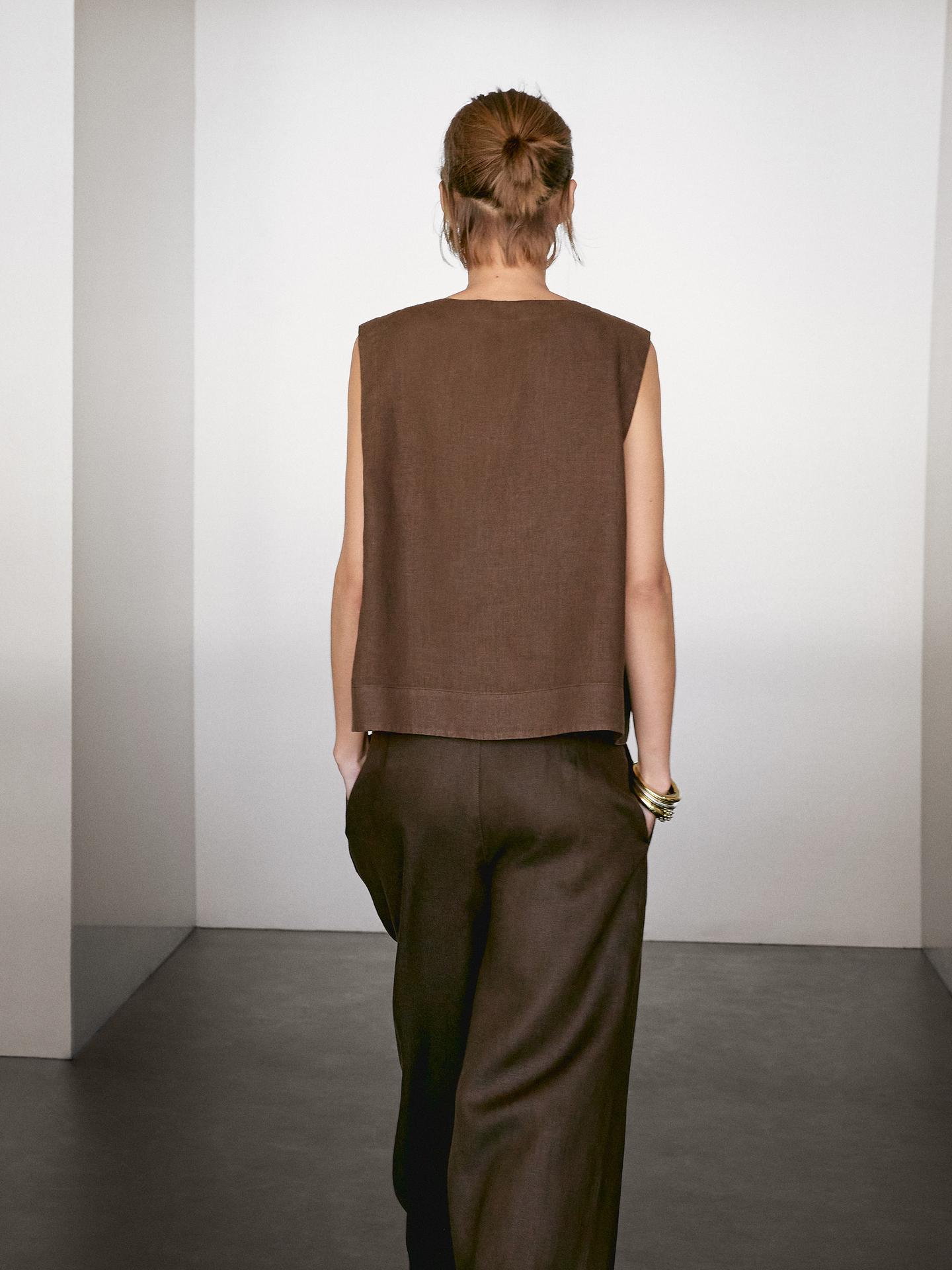 MASSIMO DUTTI BLOUSE 100 % LIN
