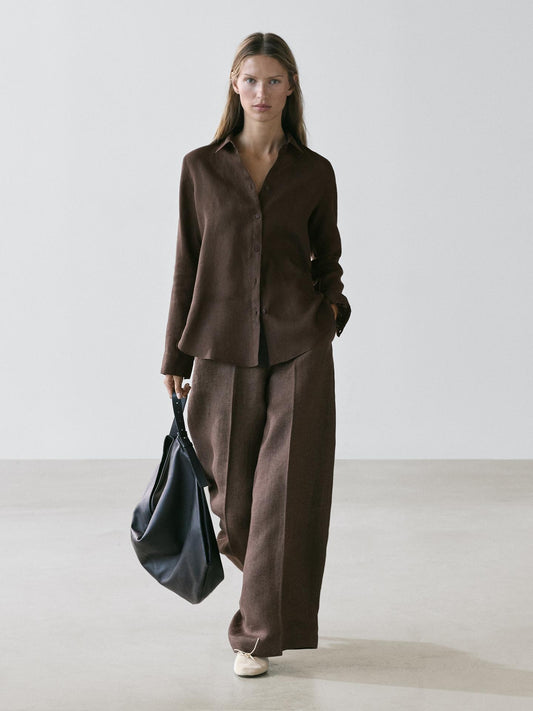 CHEMISE FLUIDE 100 % LIN