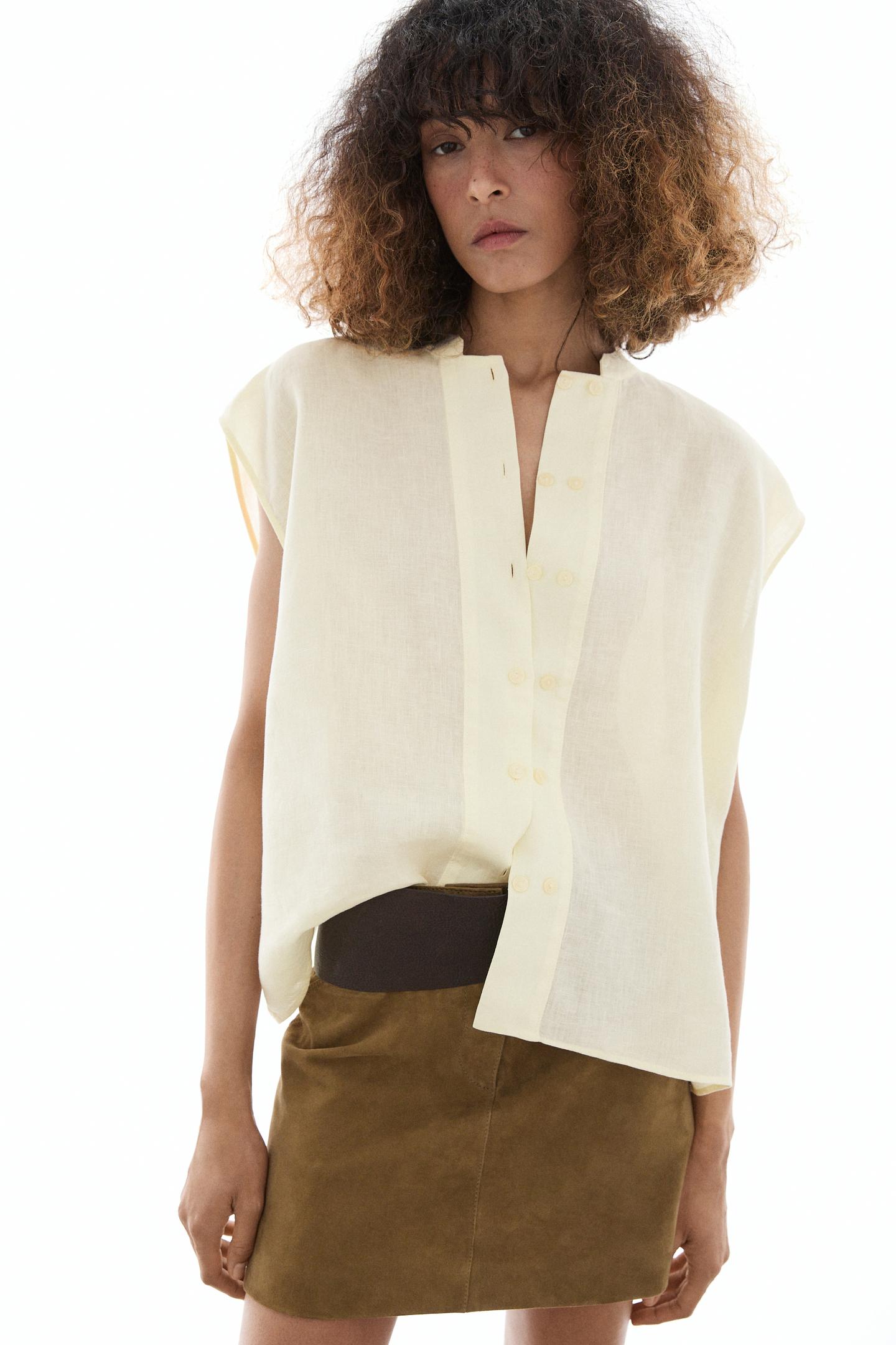 CHEMISE FLUIDE À BOUTONS 100 % LIN