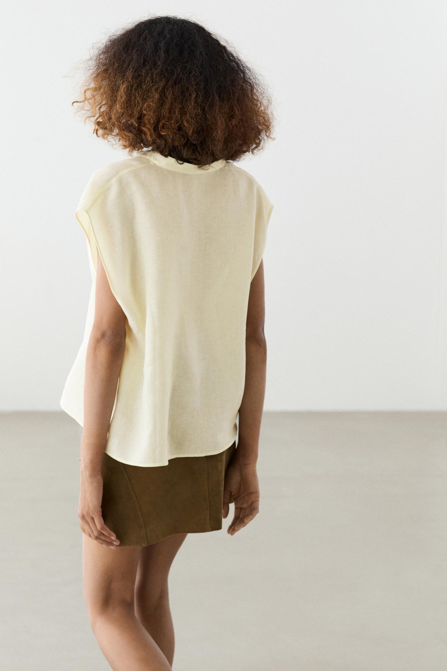 CHEMISE FLUIDE À BOUTONS 100 % LIN