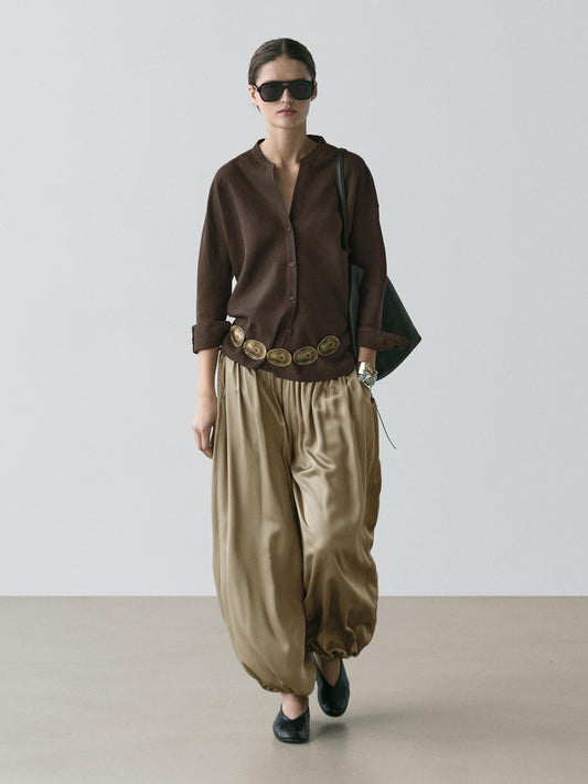 CHEMISE COL OFFICIER 100 % LIN