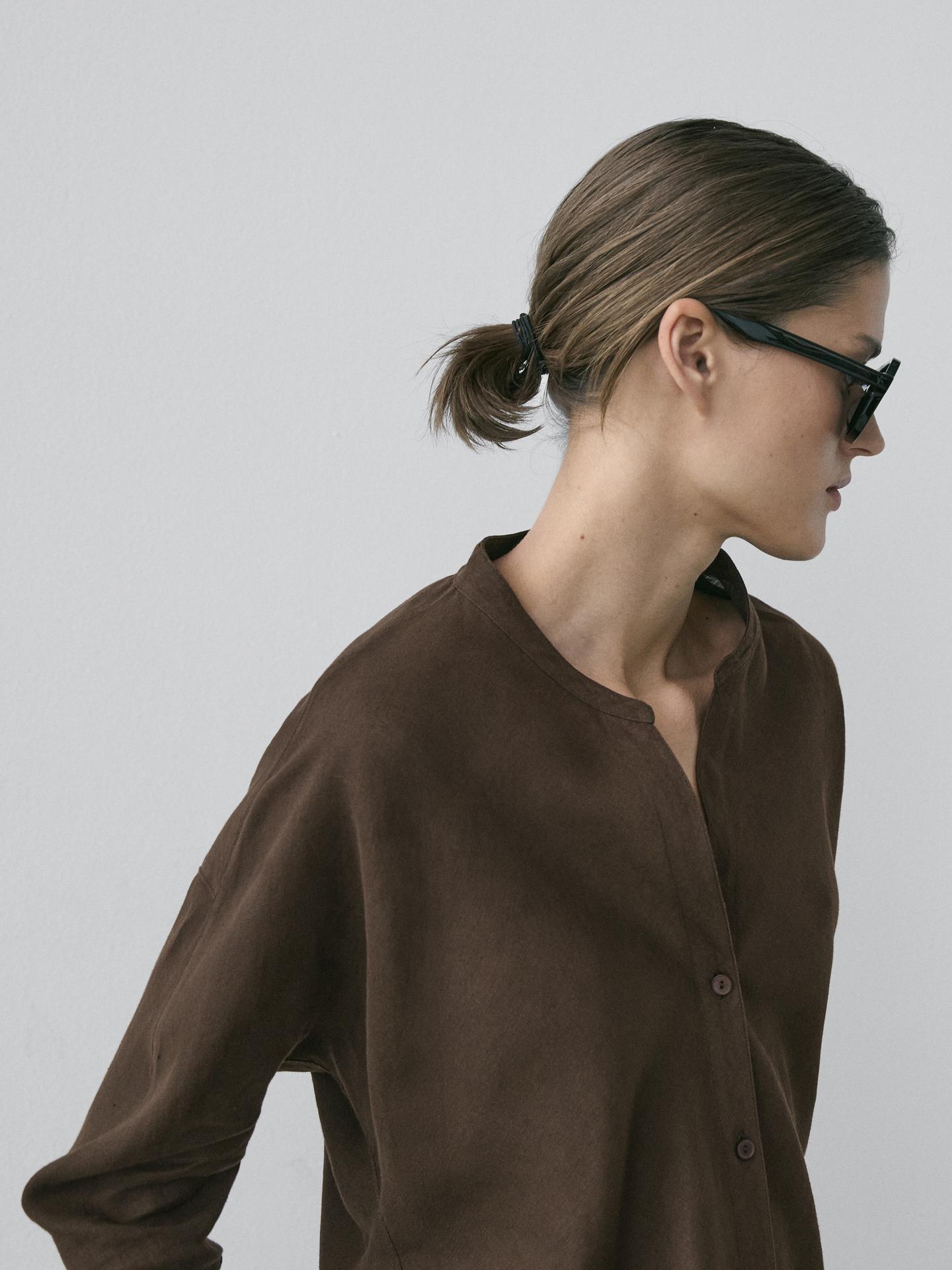 CHEMISE COL OFFICIER 100 % LIN