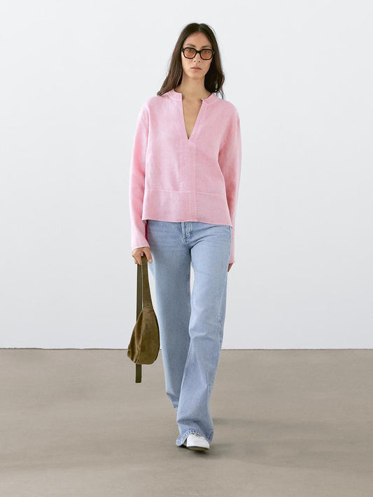 MASSIMO DUTTI CHEMISIER MANCHES LONGUES 100 % LIN