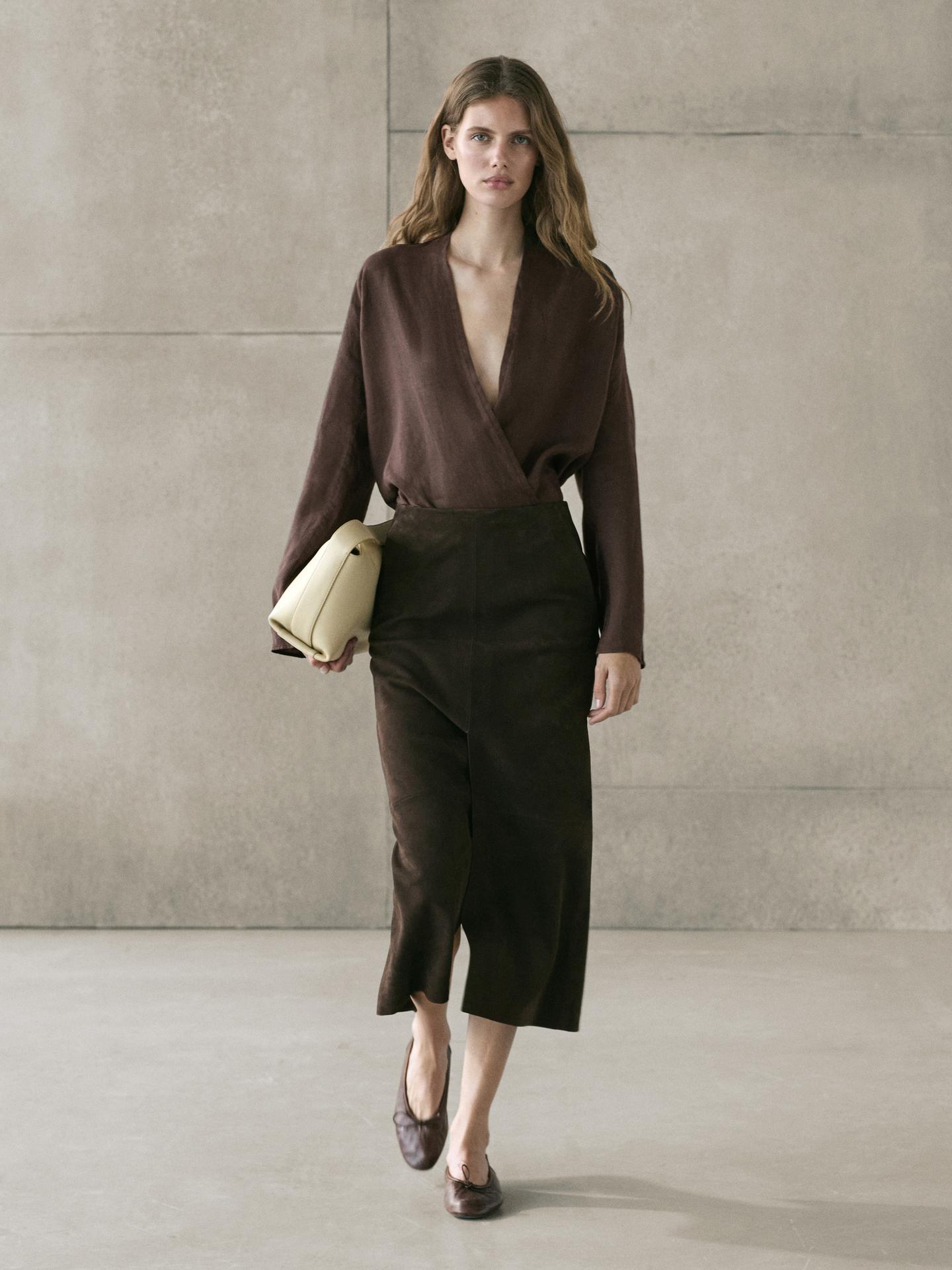BLOUSE FLUIDE CROISÉE LIN