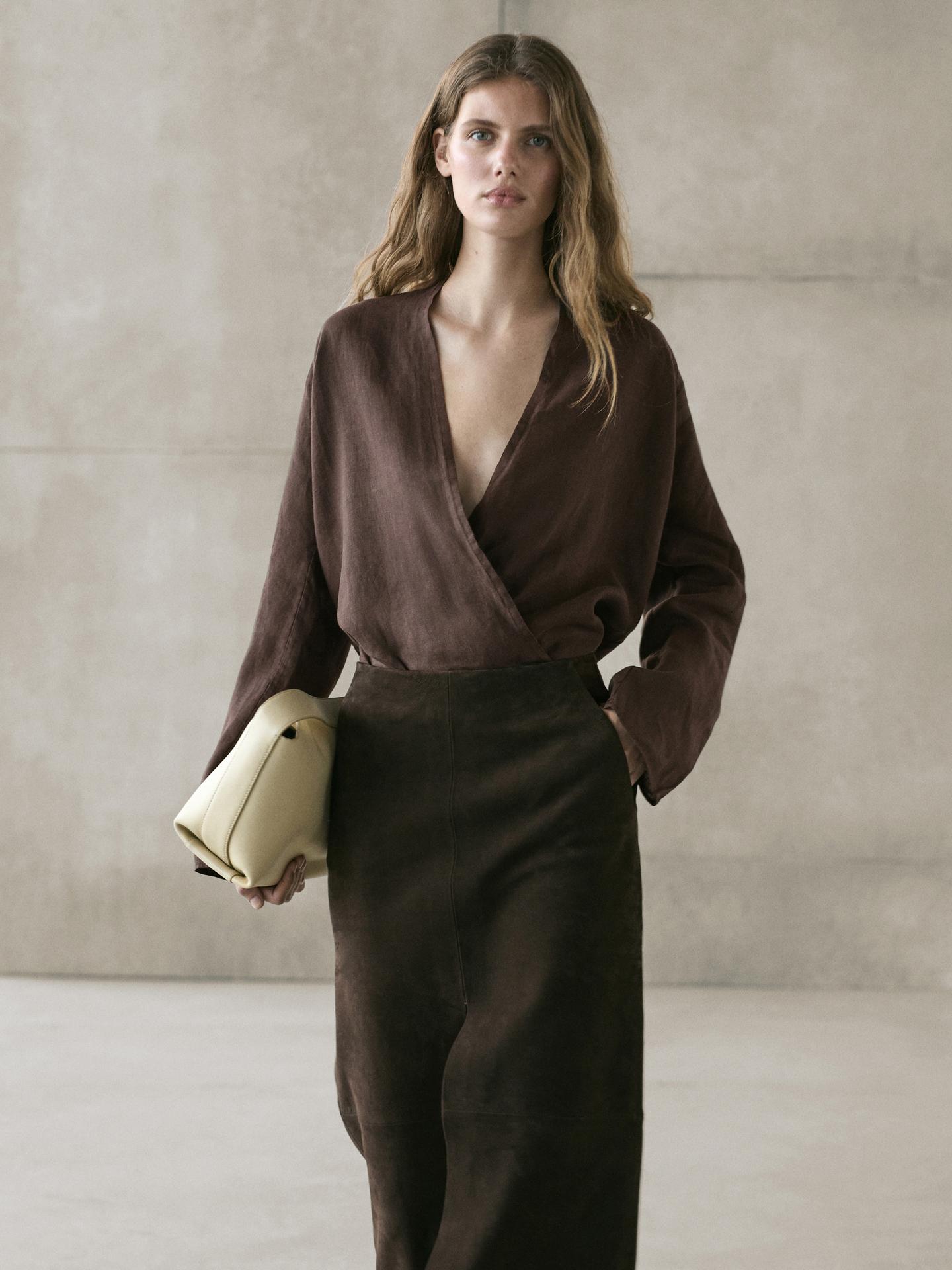 BLOUSE FLUIDE CROISÉE LIN