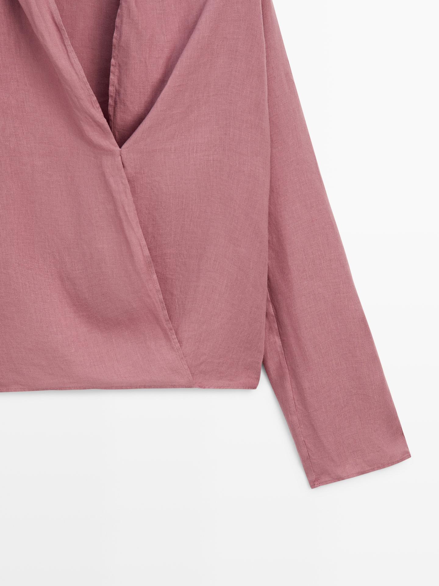 BLOUSE FLUIDE CROISÉE LIN