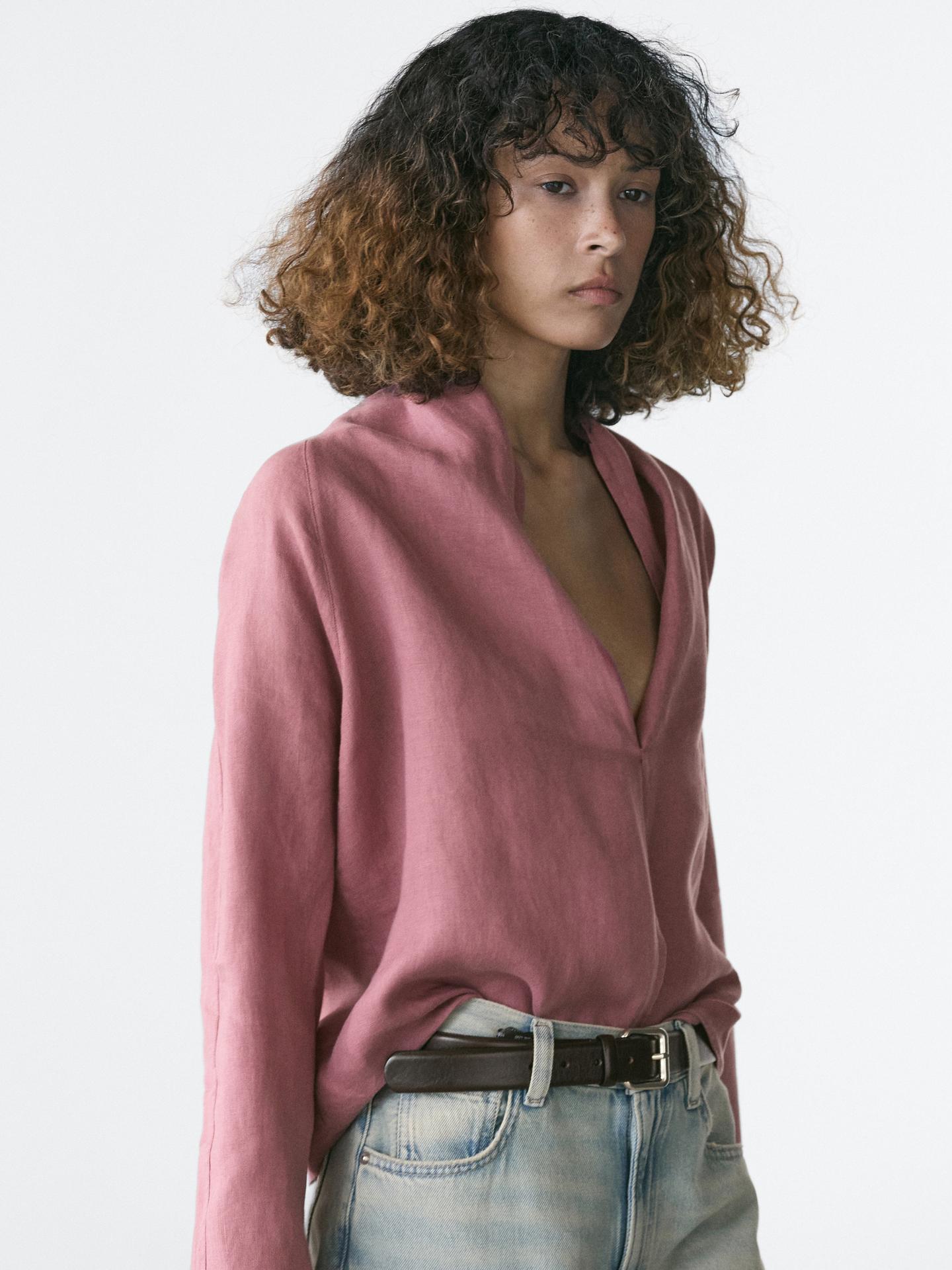 BLOUSE FLUIDE CROISÉE LIN