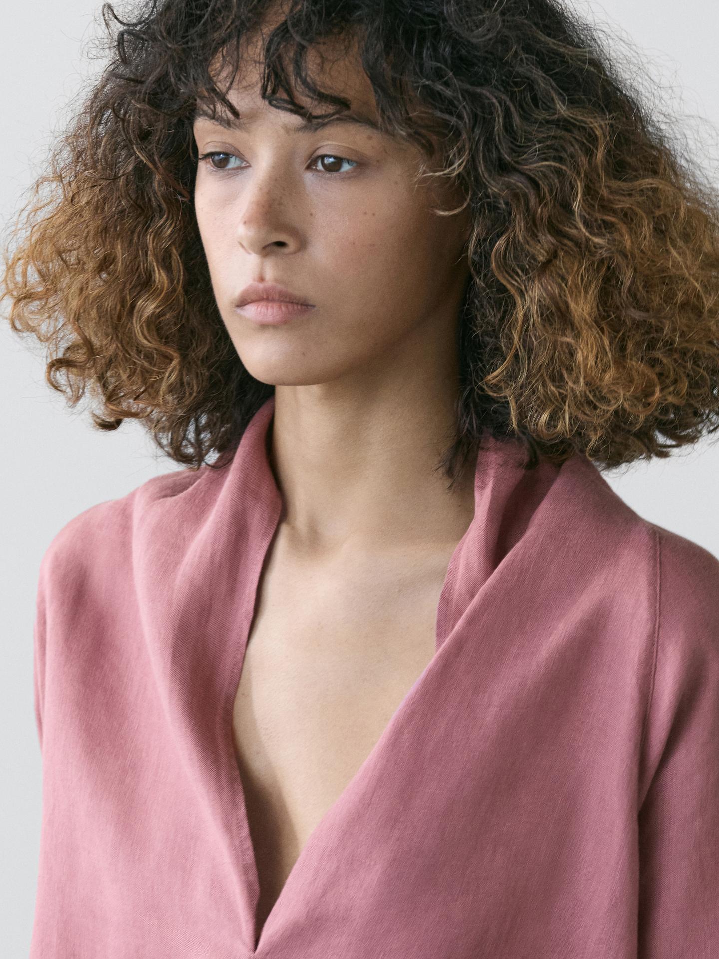 BLOUSE FLUIDE CROISÉE LIN