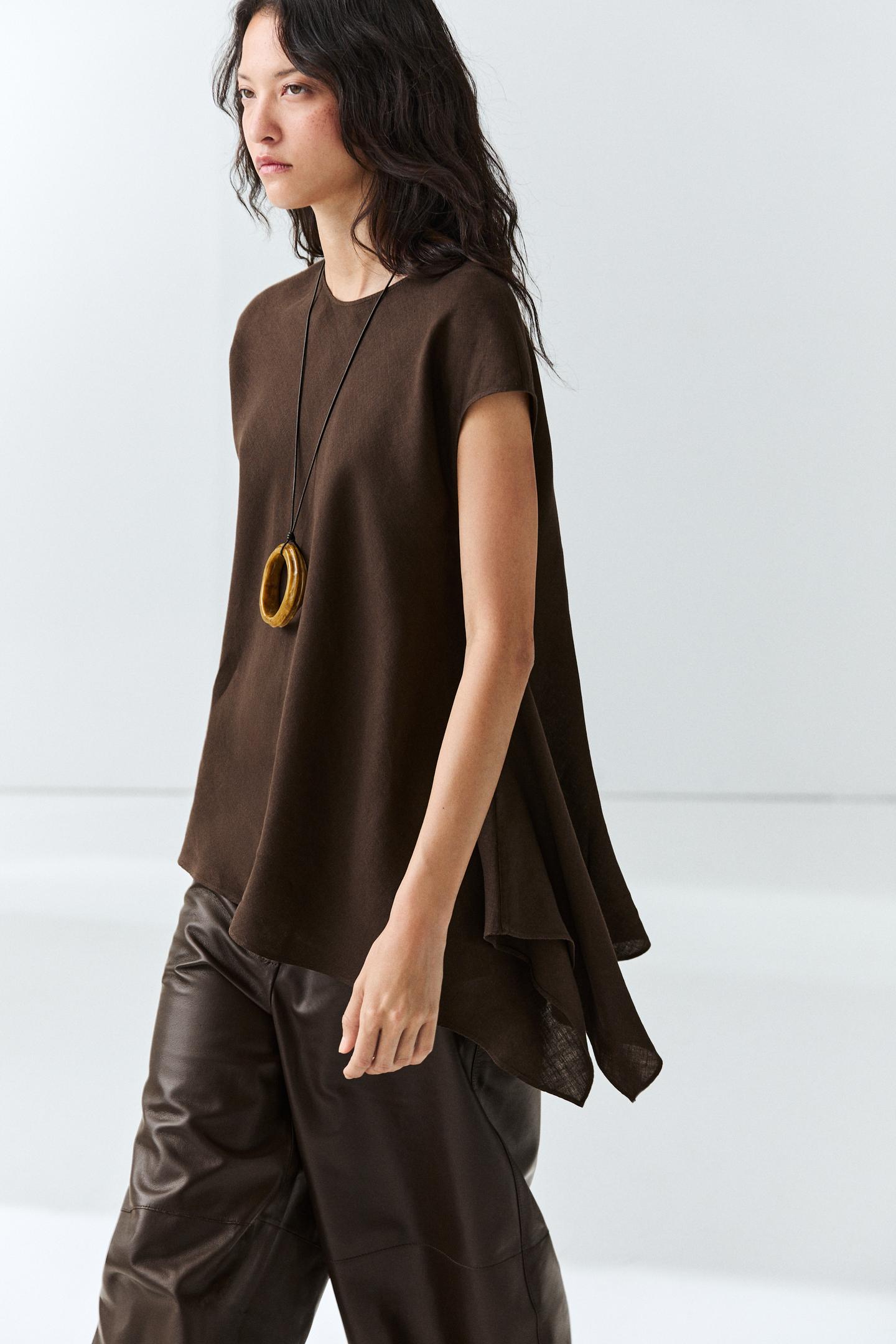 TOP ASYMÉTRIQUE 100 % LIN