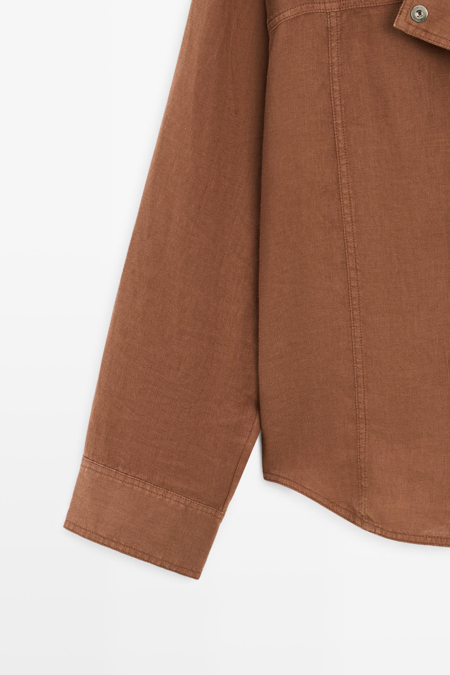 CHEMISE LIN 100 % BOUTONS-PRESSION