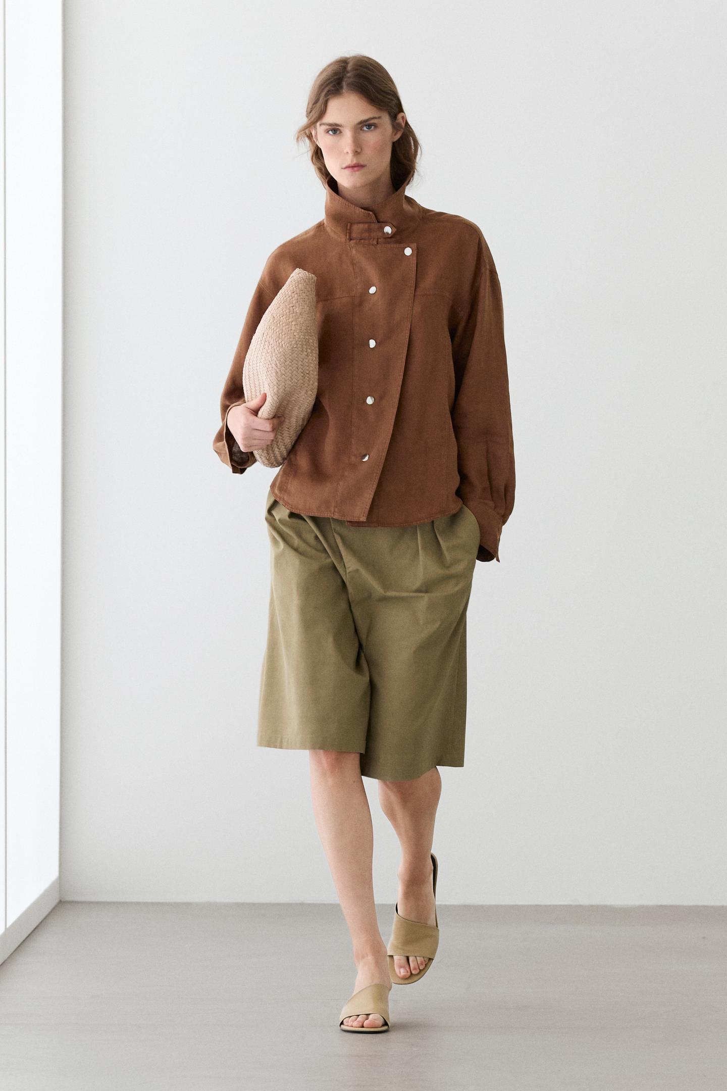 CHEMISE LIN 100 % BOUTONS-PRESSION