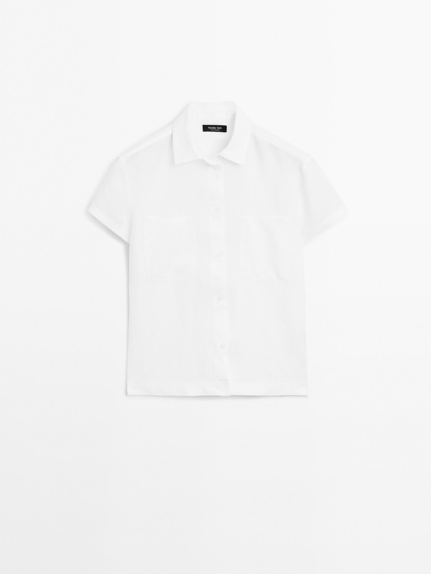 MASSIMO DUTTI CHEMISIER  MANCHES COURTES 100 % LIN